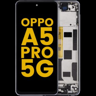 LCD Display mit Rahmen für OPPO A5 Pro 5G (professionell aufgearbeitet) (Feather Blue)