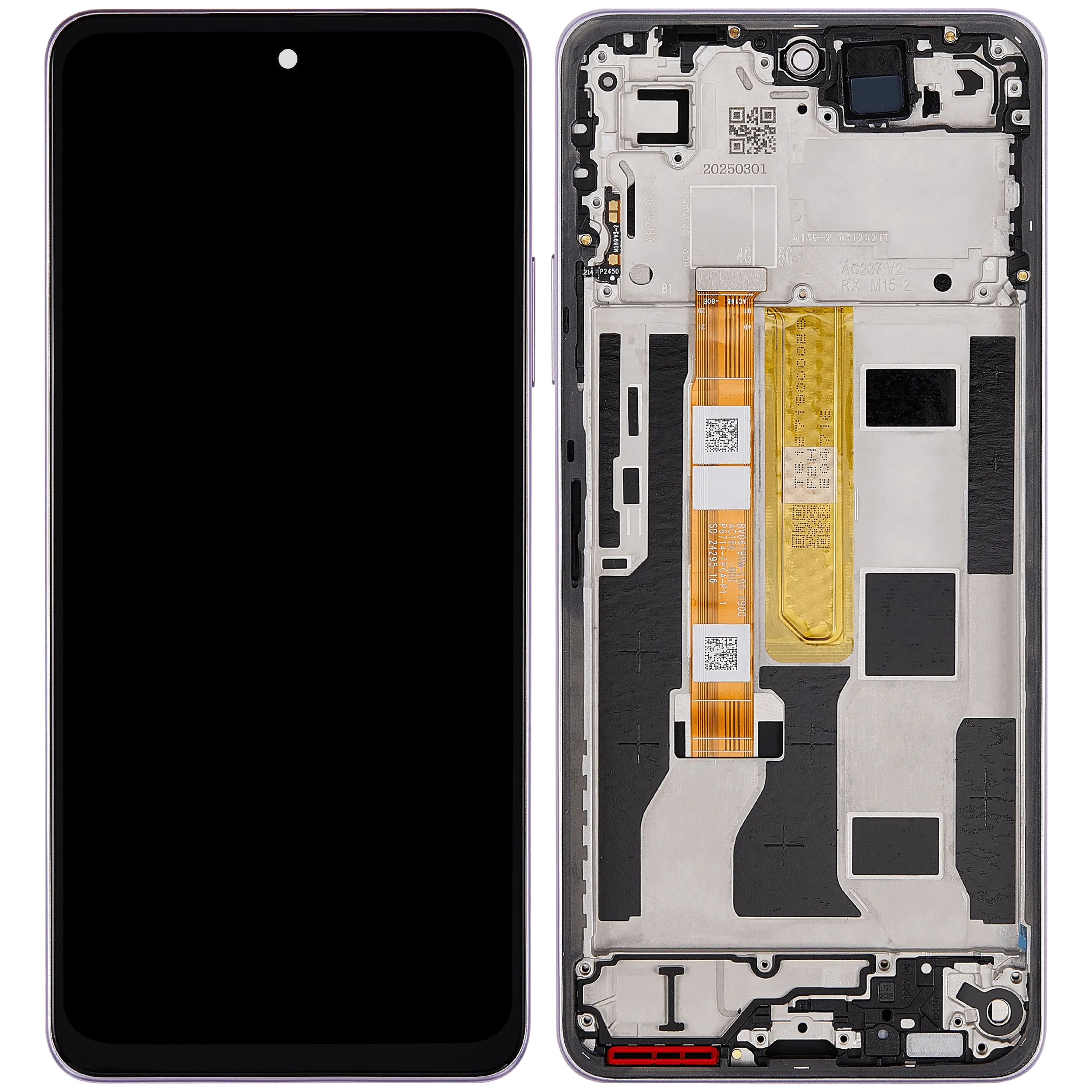 LCD Display mit Rahmen für OPPO A5 Pro 5G (professionell aufgearbeitet) (Flower Pink) – Bild 2