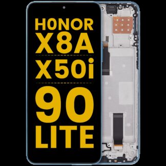 LCD Display mit Rahmen für Honor X8A / X50i / 90 Lite (professionell aufgearbeitet) (Cyan Lake)