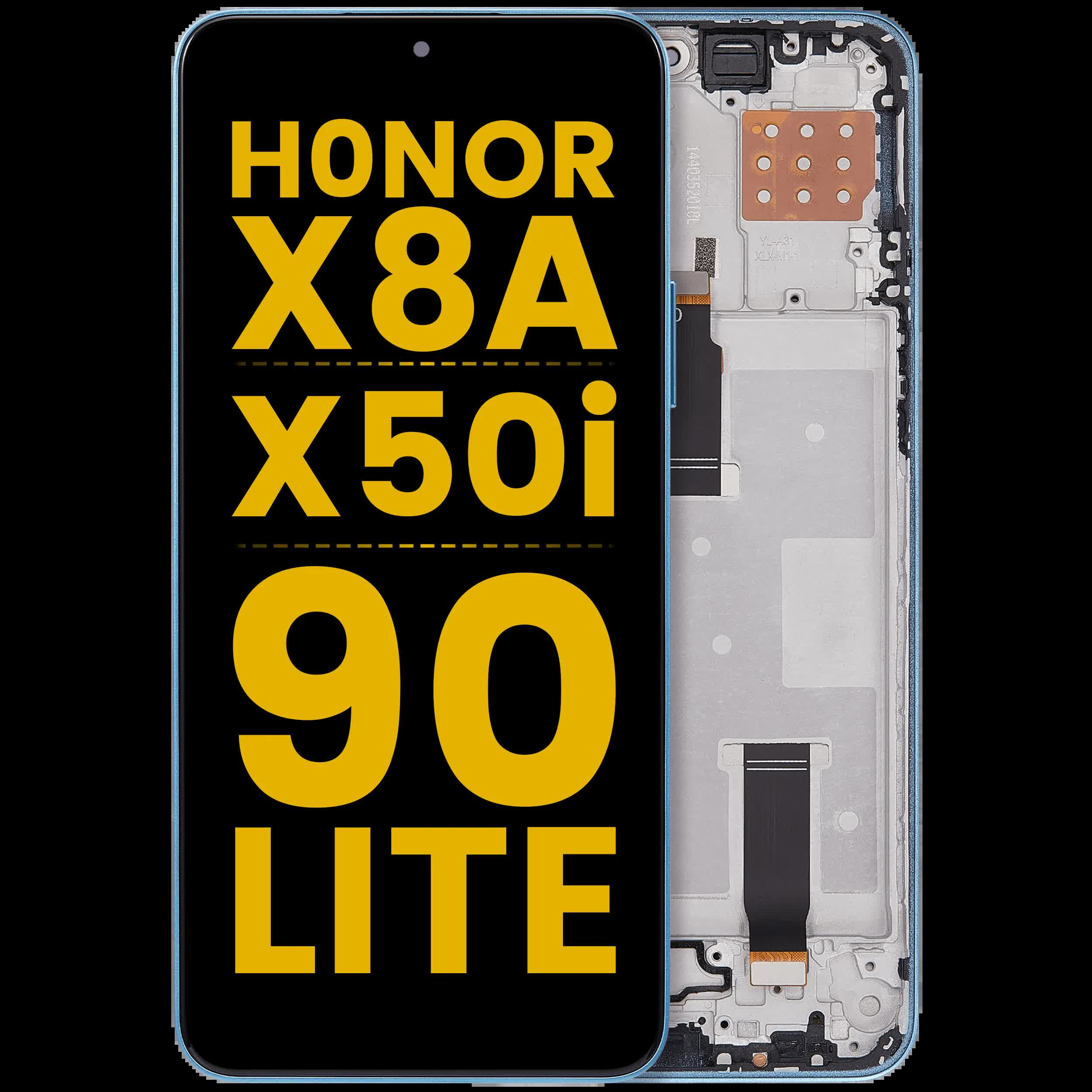 LCD Display mit Rahmen für Honor X8A / X50i / 90 Lite (professionell aufgearbeitet) (Cyan Lake)