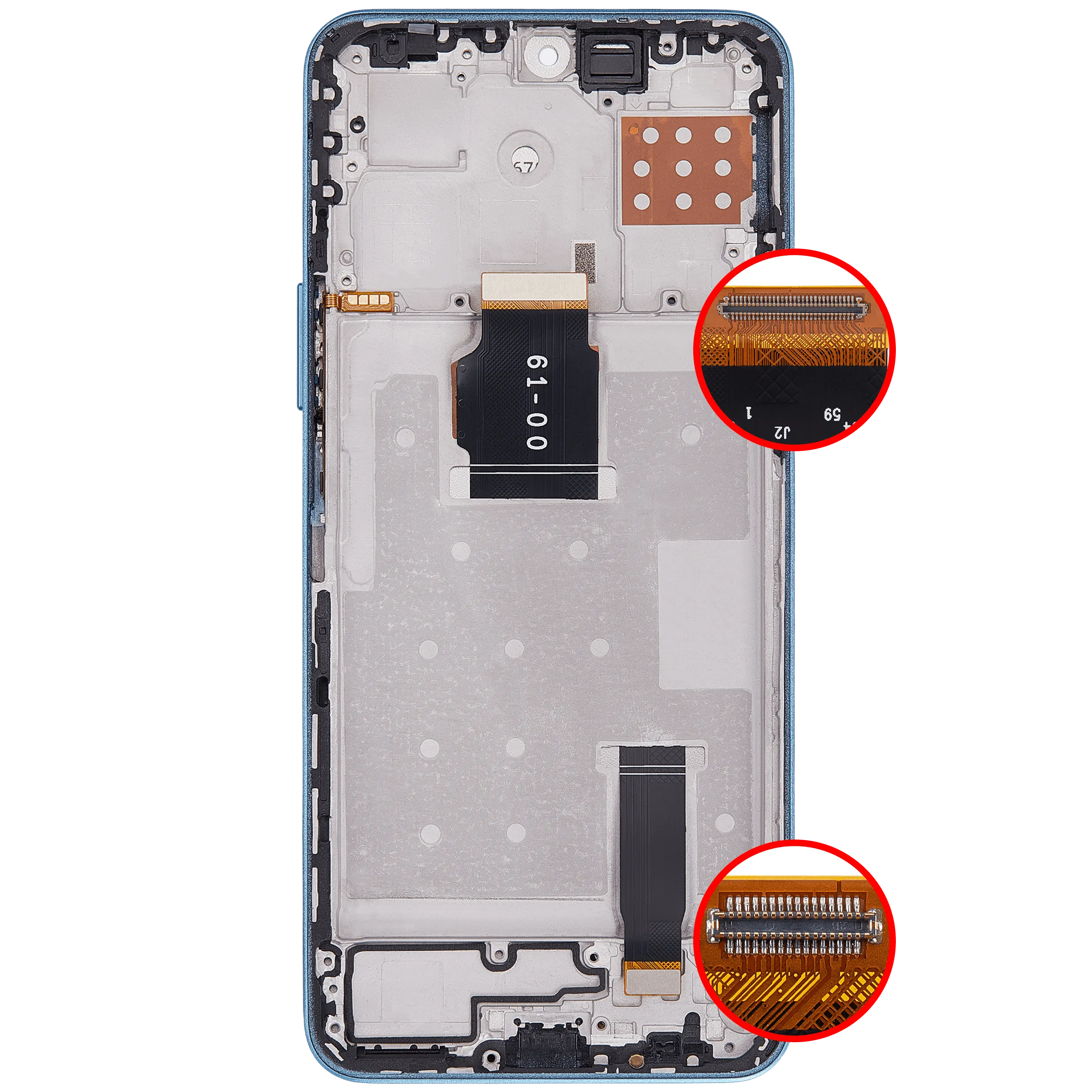 LCD Display mit Rahmen für Honor X8A / X50i / 90 Lite (Aftermarket Plus) (Cyan Lake) – Bild 3
