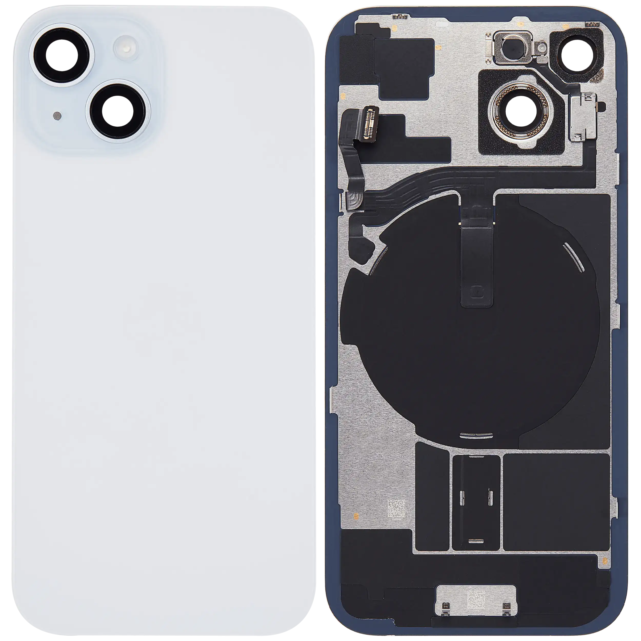 Rückglas mit MagSafe Magnet & NFC & Taschenlampen-Flexkabel für iPhone 15 (ausgebautes Originalteil: Grade B) (Blue (Blau)) – Bild 2