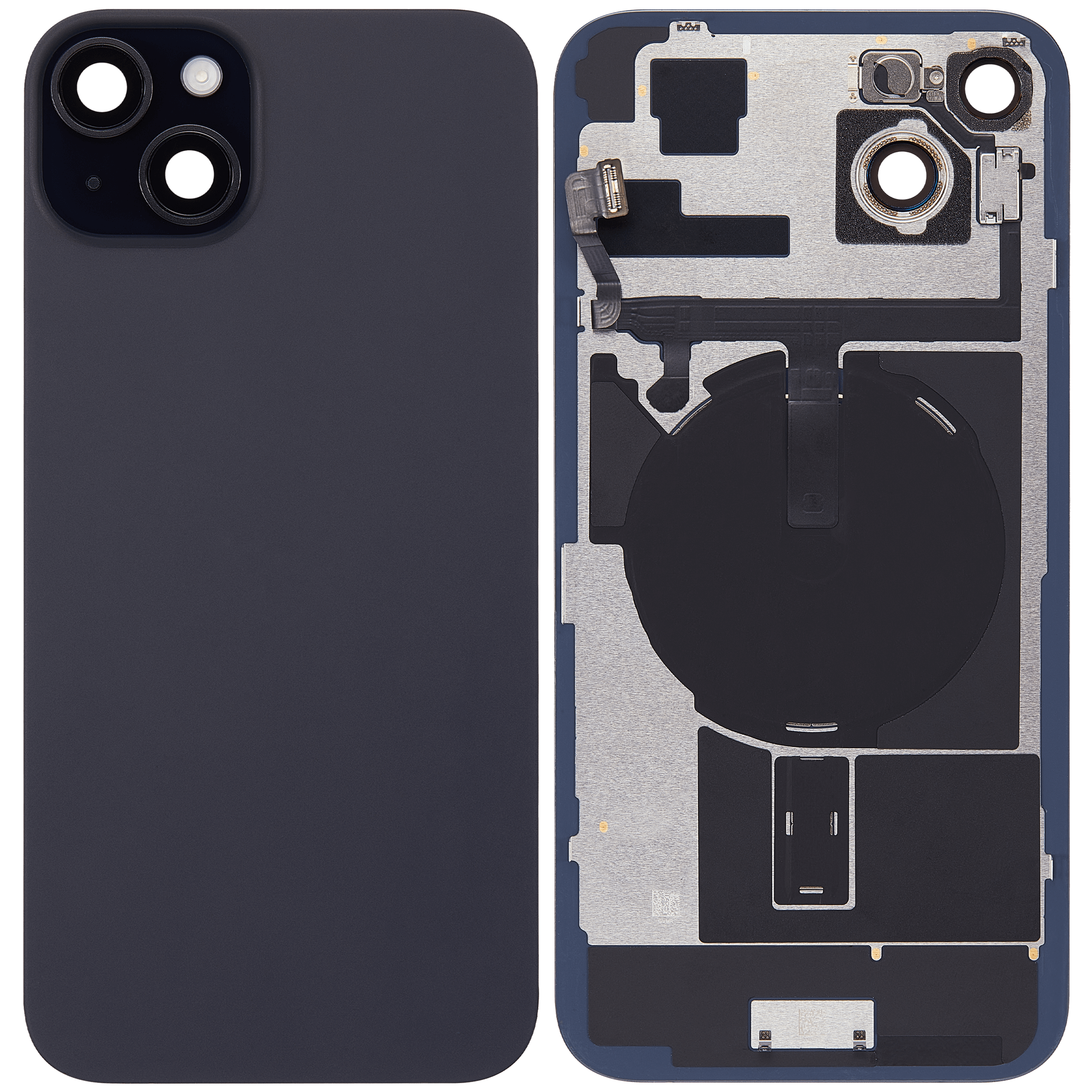 Rückglas mit MagSafe Magnet & NFC & Taschenlampen-Flexkabel für iPhone 15 Plus (ausgebautes Originalteil: Grade B) (Black (Schwarz)) – Bild 2