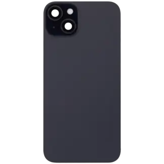 Rückglas mit MagSafe Magnet & NFC & Taschenlampen-Flexkabel für iPhone 15 Plus (ausgebautes Originalteil: Grade B) (Black (Schwarz))