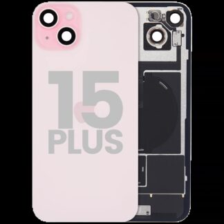 Rückglas mit MagSafe Magnet & NFC & Taschenlampen-Flexkabel für iPhone 15 Plus (ausgebautes Originalteil: Grade B) (Pink (Rosa))