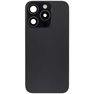 Rückglas mit MagSafe Magnet & NFC & Taschenlampen-Flexkabel für iPhone 15 Pro (ausgebautes Originalteil: Grade B) (Black Titanium)
