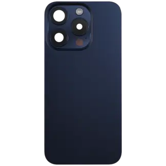 Rückglas mit MagSafe Magnet & NFC & Taschenlampen-Flexkabel für iPhone 15 Pro (ausgebautes Originalteil: Grade B) (Blue Titanium)