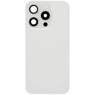 Rückglas mit MagSafe Magnet & NFC & Taschenlampen-Flexkabel für iPhone 15 Pro (ausgebautes Originalteil: Grade B) (White Titanium)