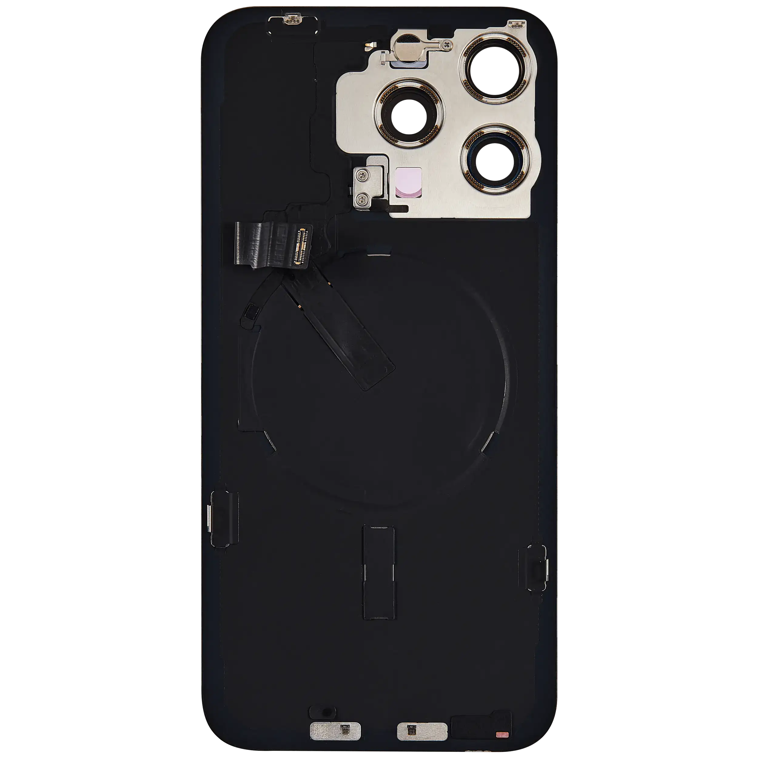 Rückglas mit MagSafe Magnet & NFC & Taschenlampen-Flexkabel für iPhone 15 Pro Max (ausgebautes Originalteil: Grade B) (Natural Titanium) – Bild 4