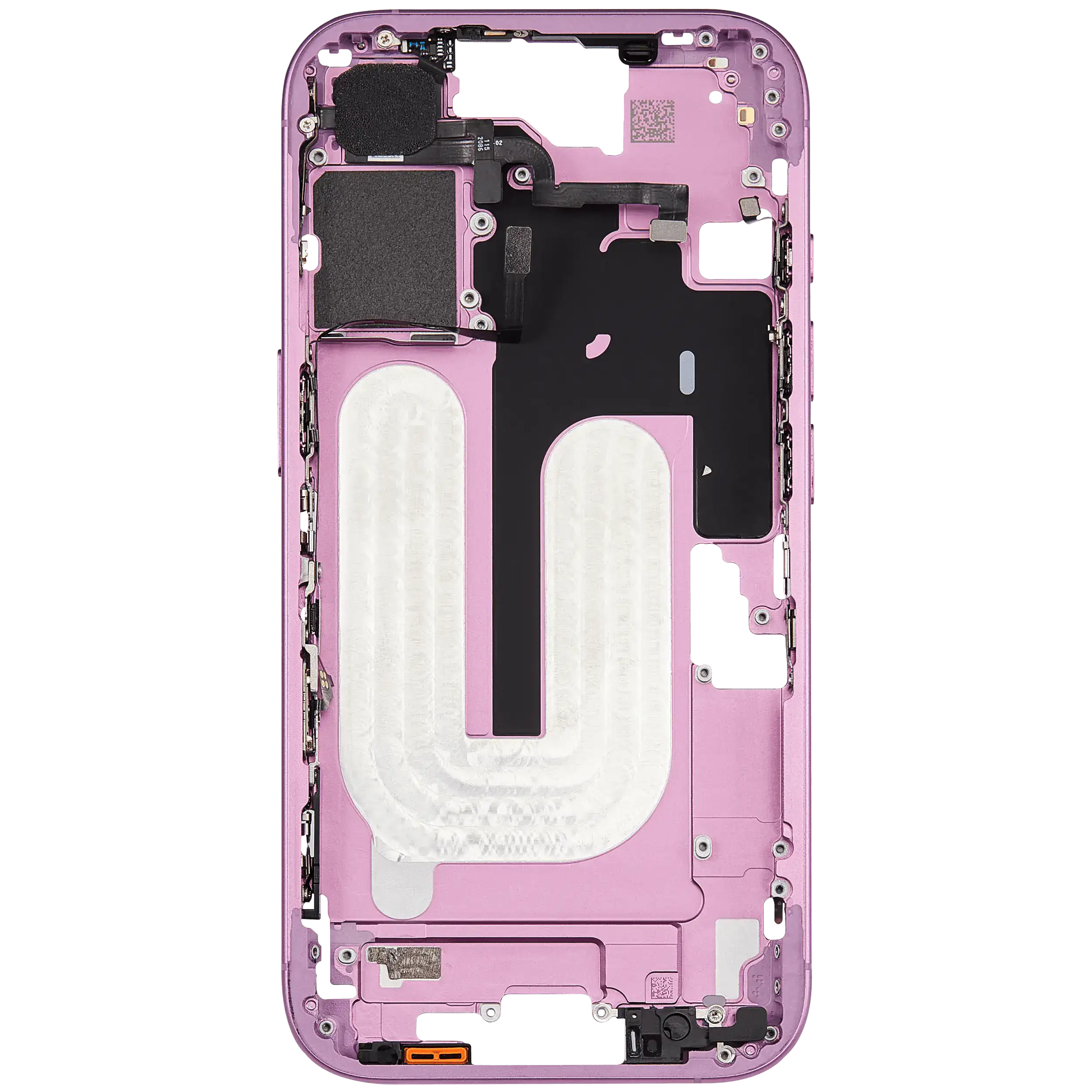 Mittelrahmen mit Kleinteilen für iPhone 16 (US-Version) (ausgebautes Originalteil: Grade A) (Pink (Rosa)) – Bild 4