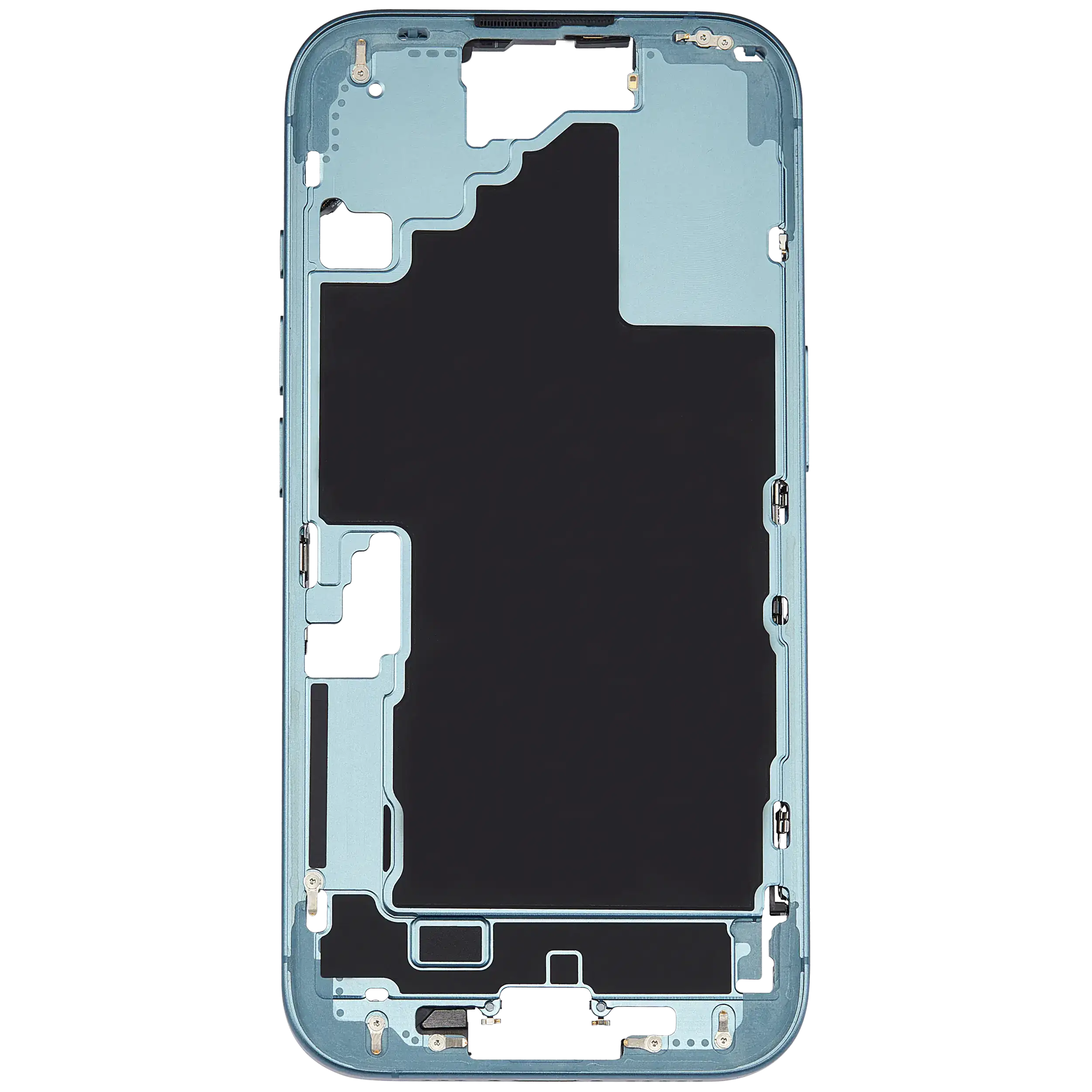 Mittelrahmen mit Kleinteilen für iPhone 16 (US-Version) (ausgebautes Originalteil: Grade A) (Teal) – Bild 3