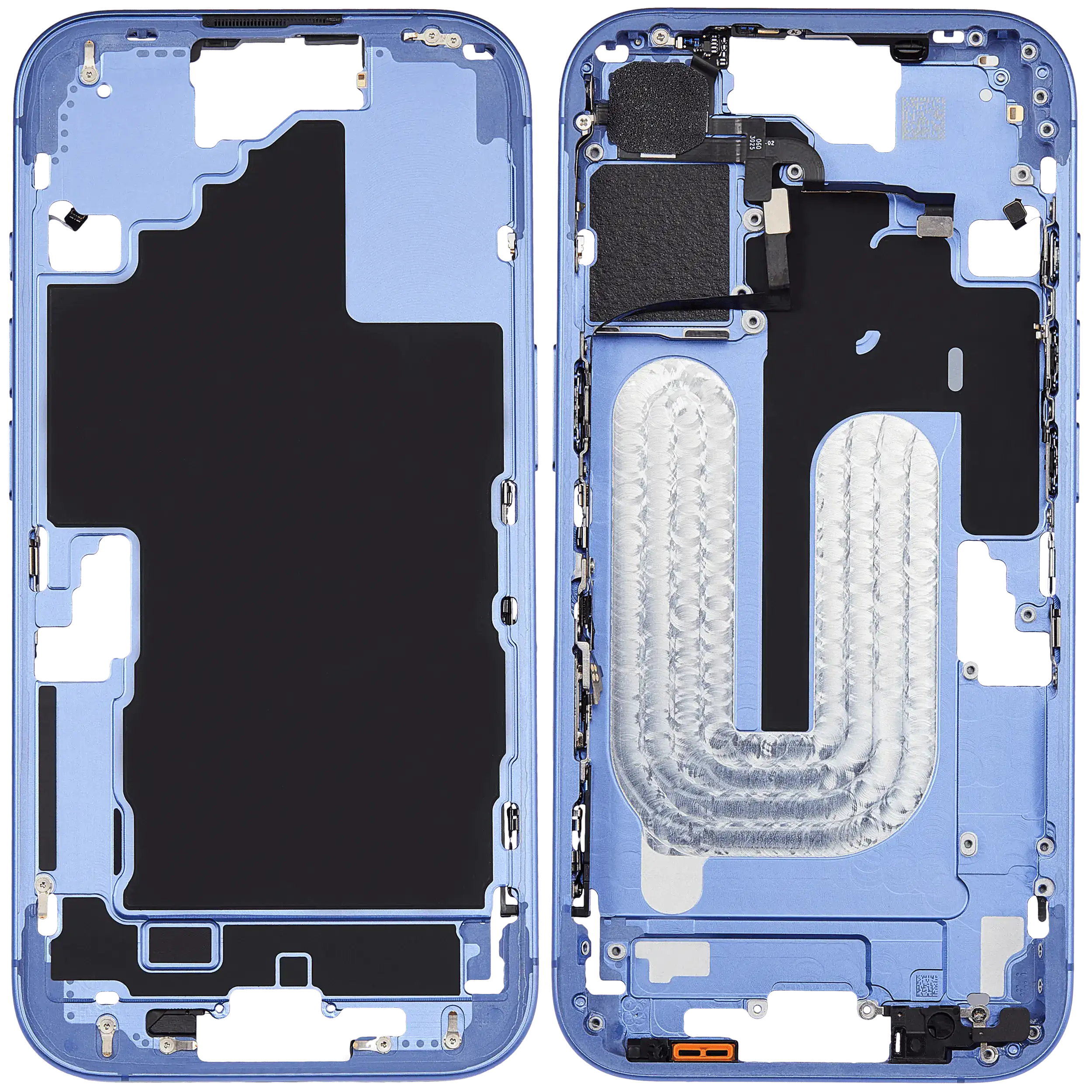 Mittelrahmen mit Kleinteilen für iPhone 16 (US-Version) (ausgebautes Originalteil: Grade A) (Ultramarine) – Bild 2