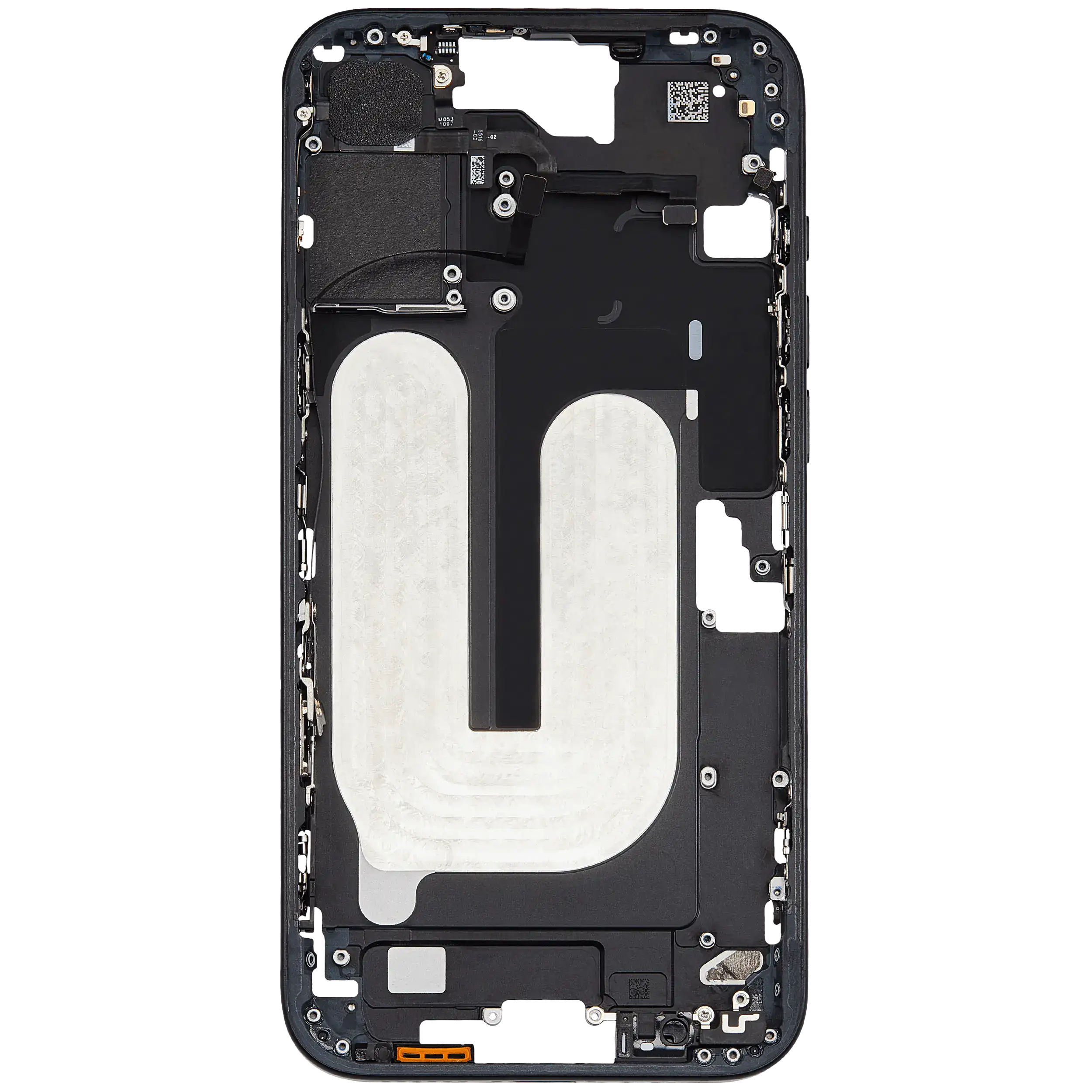 Mittelrahmen mit Kleinteilen für iPhone 16 Plus (US-Version) (ausgebautes Originalteil: Grade A) (Black (Schwarz)) – Bild 4
