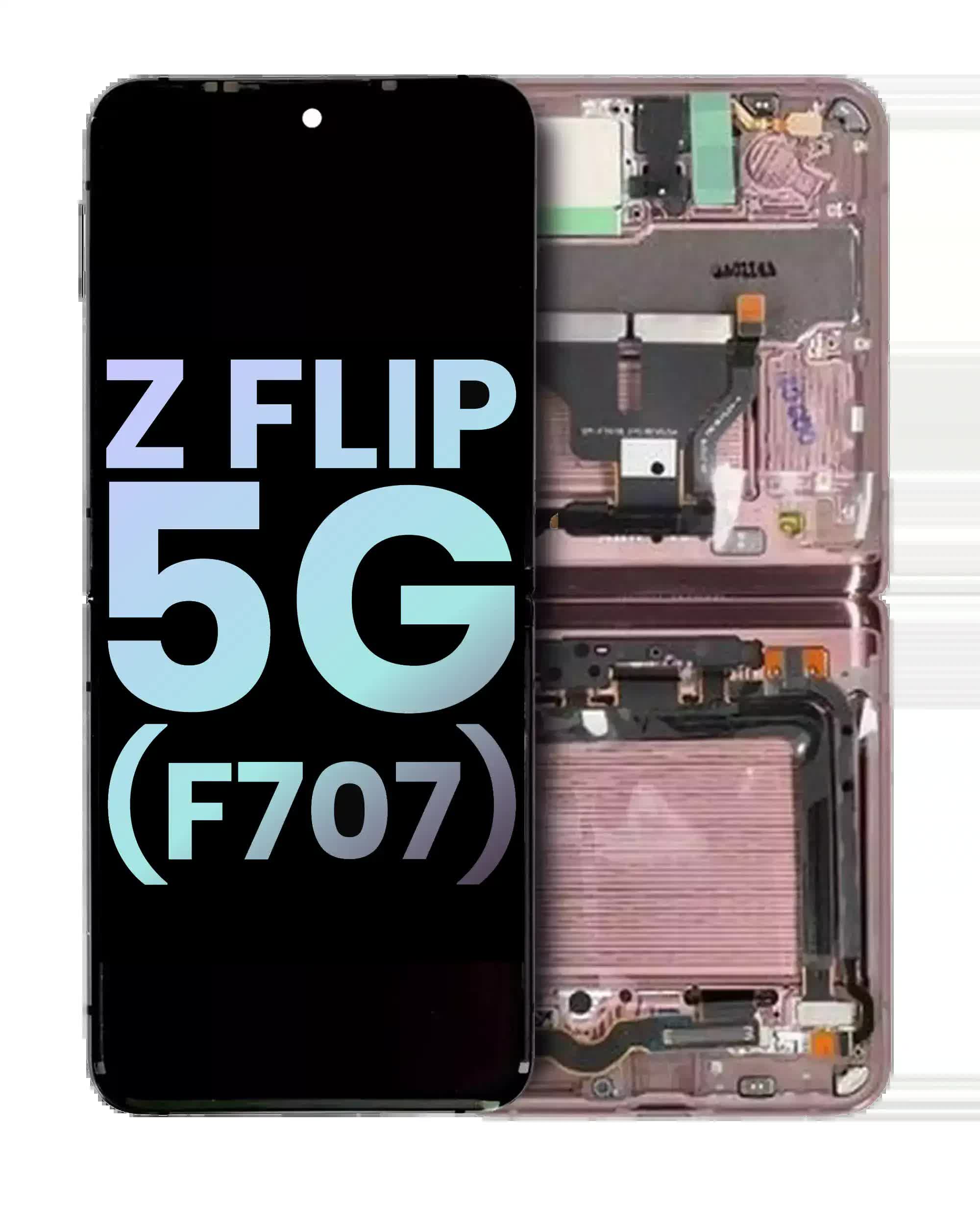 Inner OLED Display mit Rahmen für Samsung Galaxy Z Flip 5G (F707) (Service Pack) (Mystic Bronze)