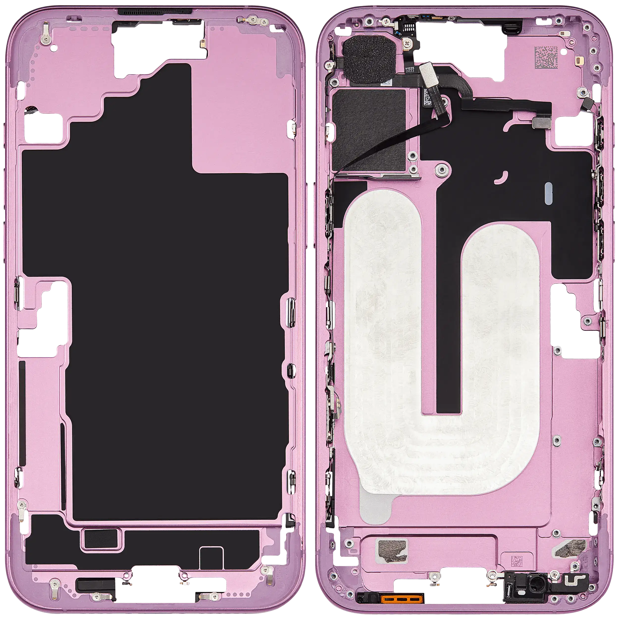 Mittelrahmen mit Kleinteilen für iPhone 16 Plus (US-Version) (ausgebautes Originalteil: Grade A) (Pink (Rosa)) – Bild 2
