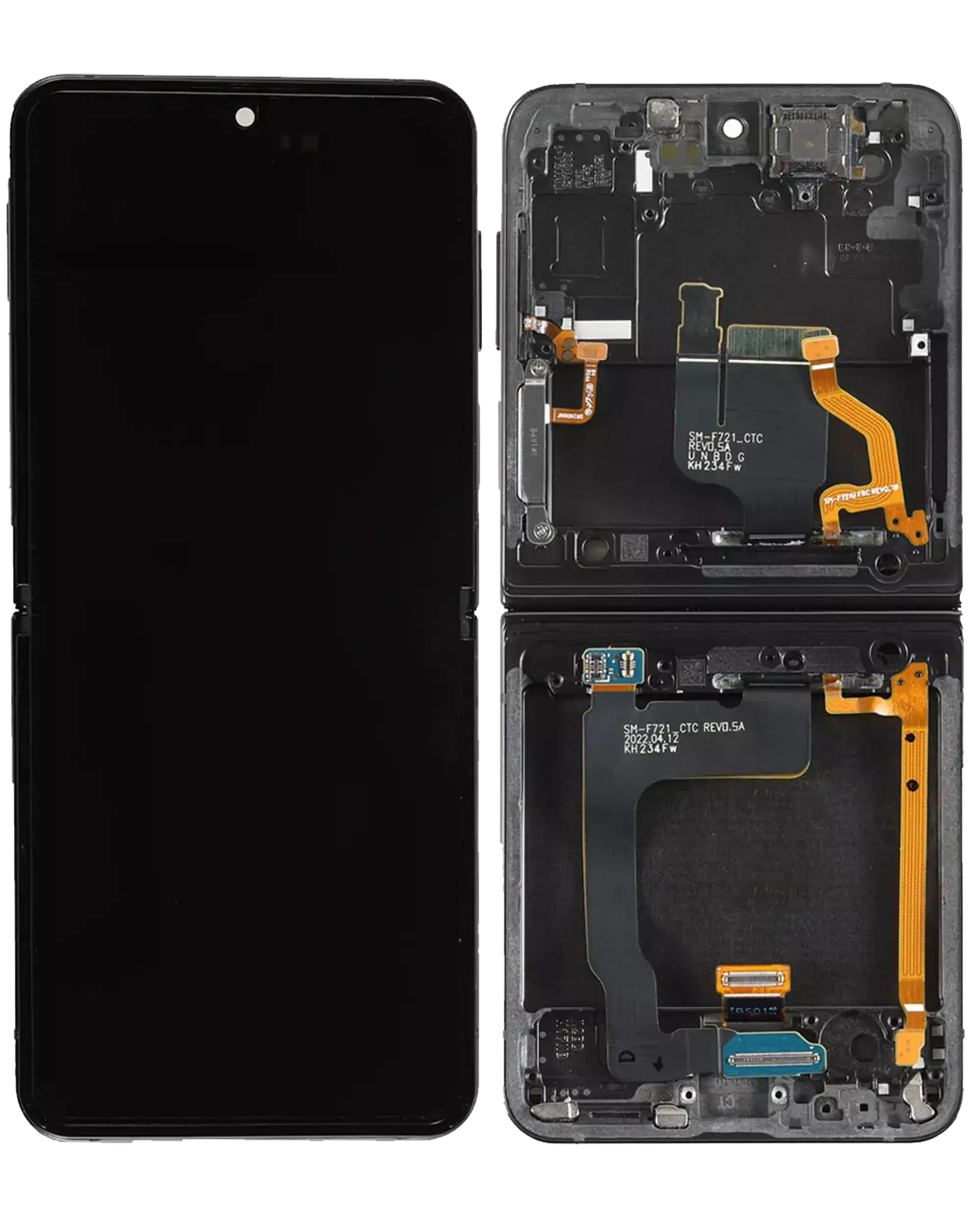 Inner OLED Display mit Rahmen für Samsung Galaxy Z Flip 4 5G (US & International) (Service Pack) (Navy) – Bild 4