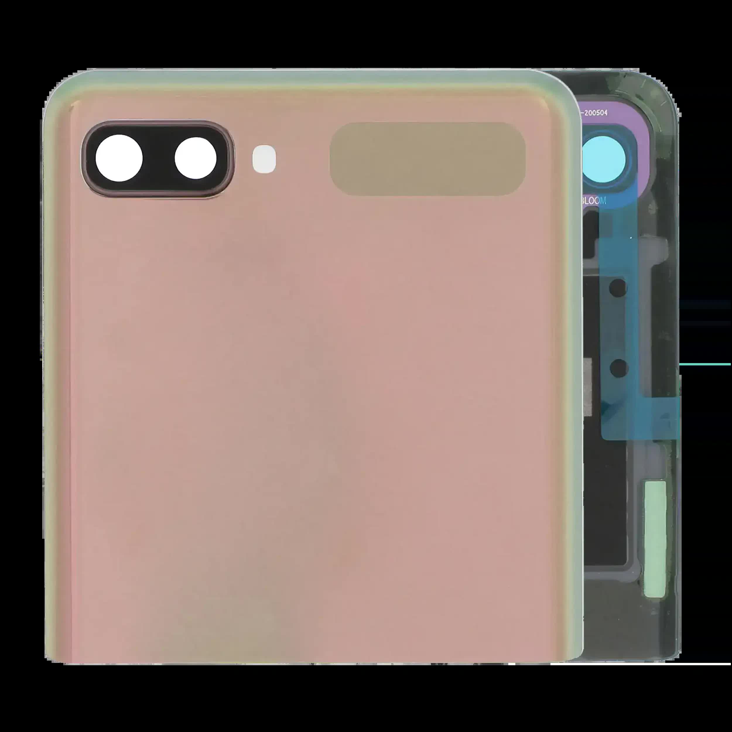 Outer OLED Display mit Rahmen für Samsung Galaxy Z Flip 4G (F700) / Z Flip 5G (F707) (Service Pack) (Mystic Bronze)
