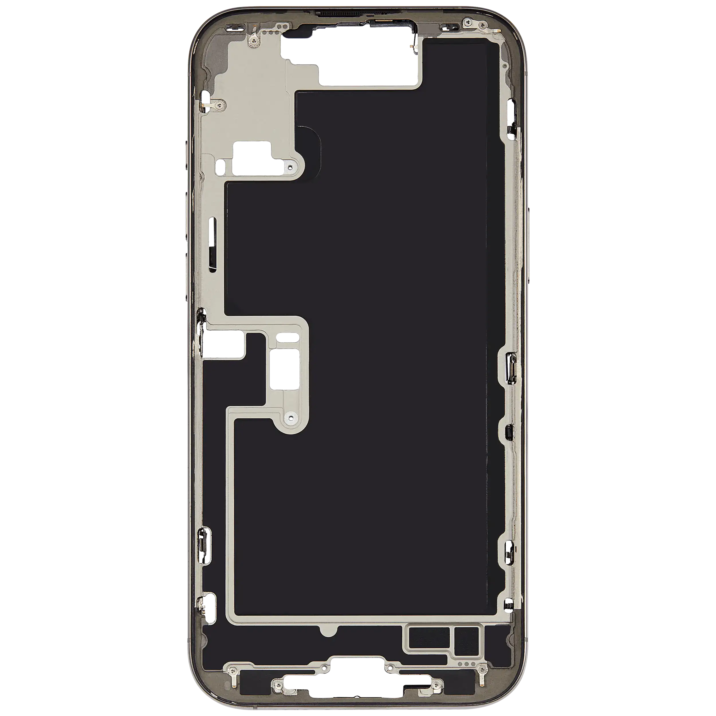 Mittelrahmen mit Kleinteilen für iPhone 16 Pro Max (US-Version) (ausgebautes Originalteil: Grade A) (Natural Titanium) – Bild 3