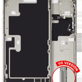 Mittelrahmen mit Kleinteilen für iPhone 16 Pro Max (US-Version) (ausgebautes Originalteil: Grade A) (White Titanium)