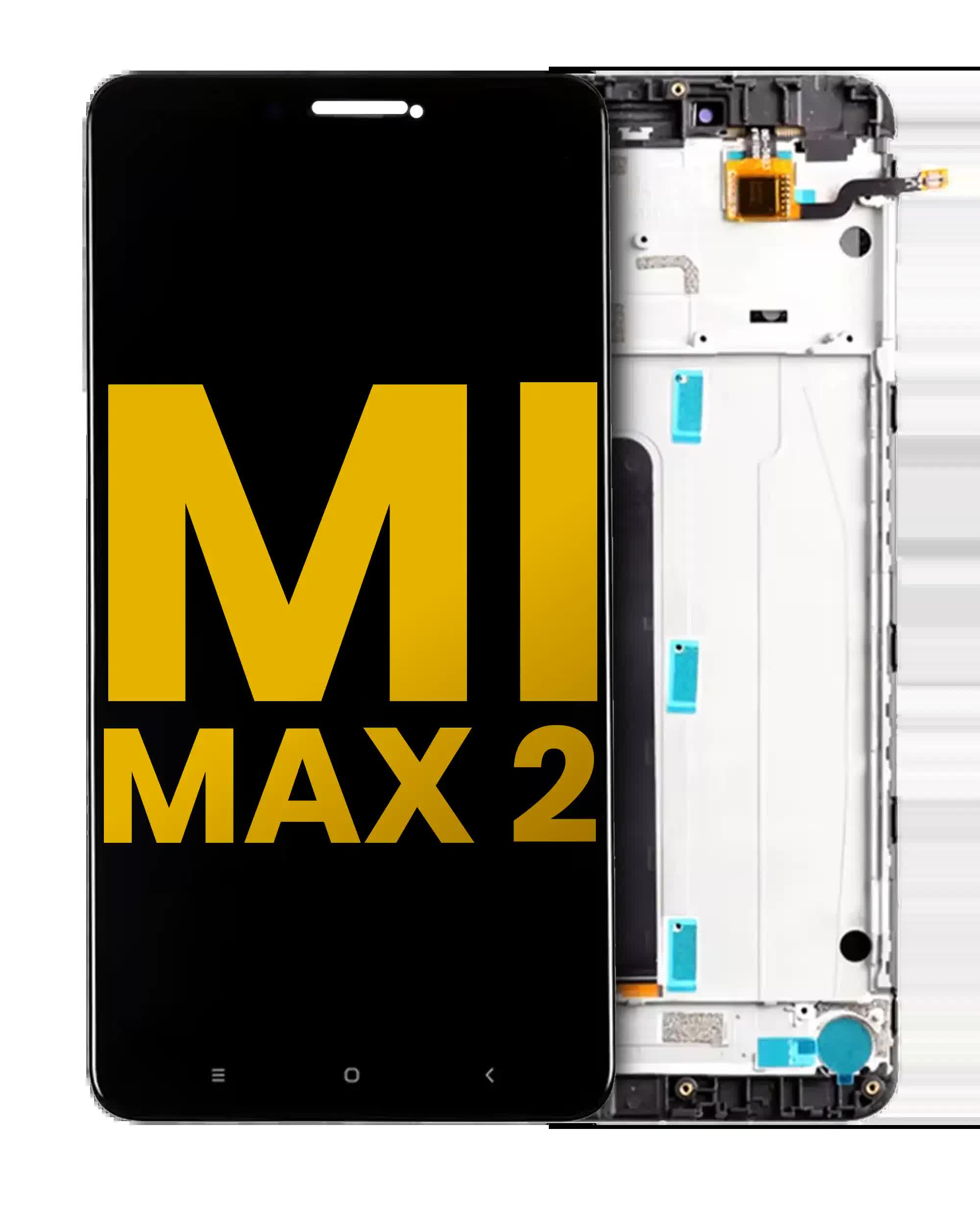 LCD Display mit Rahmen für Xiaomi Mi Max 2 (professionell aufgearbeitet) (Matte Black)