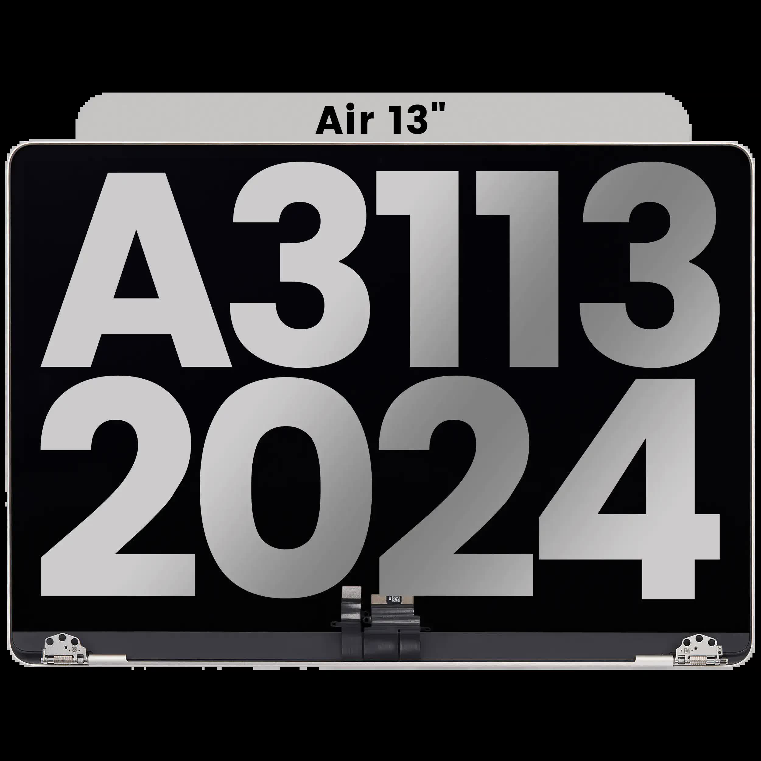 komplette LCD-Displayeinheit für MacBook Air 13" (A3113 / 2024) (vormontiert Lid Angle Sensor Kabel) (ausgebautes Originalteil: Grade B) (Starlight)