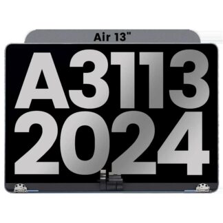 komplette LCD-Displayeinheit für MacBook Air 13" (A3113 / Early 2024) (vormontiert Lid Angle Sensor Kabel) (ausgebautes Originalteil: Grade B) (Space Gray)