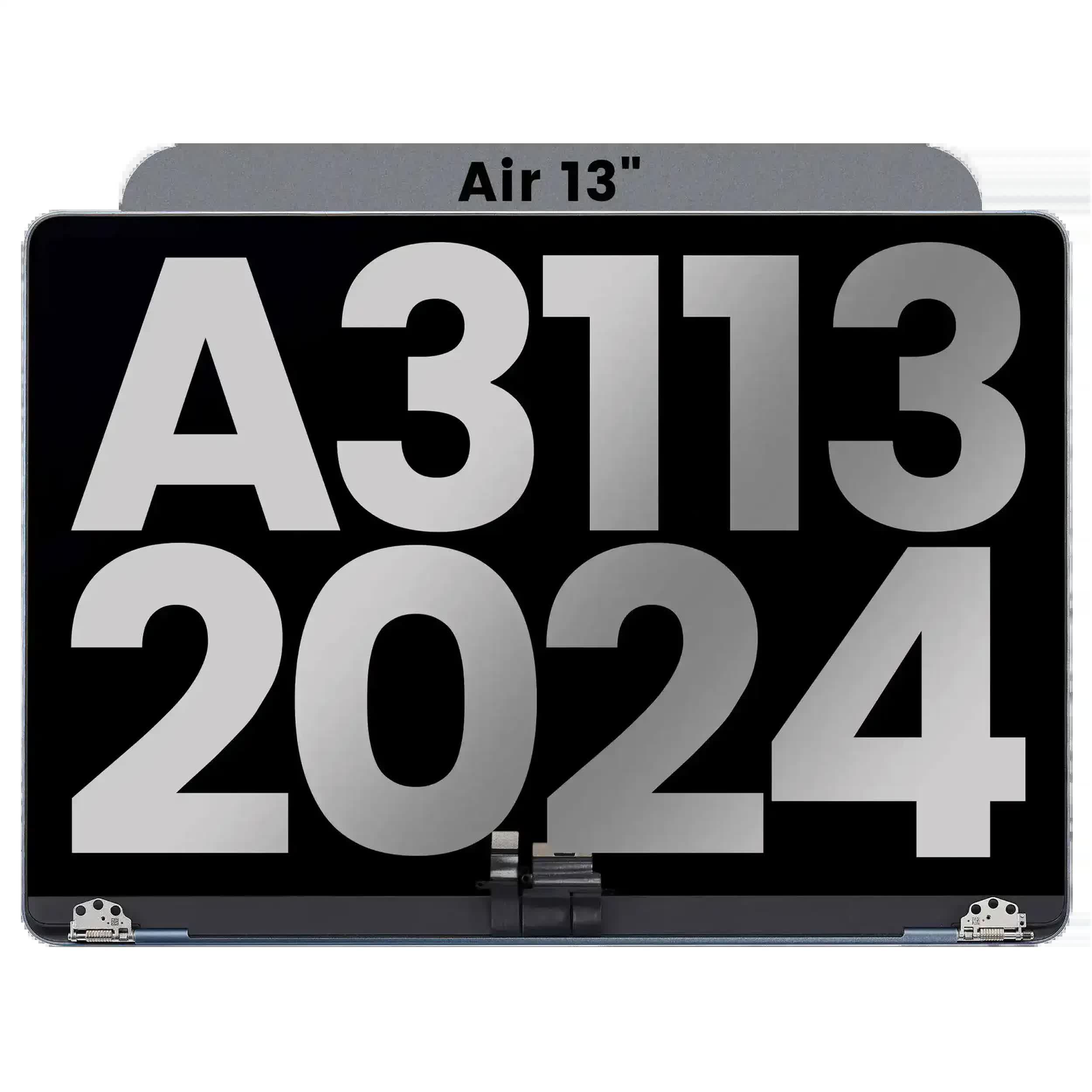 komplette LCD-Displayeinheit für MacBook Air 13" (A3113 / Early 2024) (vormontiert Lid Angle Sensor Kabel) (ausgebautes Originalteil: Grade B) (Space Gray)