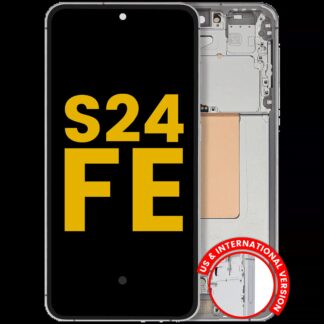 OLED Display mit Rahmen für Samsung Galaxy S24 FE 5G (US & International Version) (professionell aufgearbeitet) (Gray (Grau))
