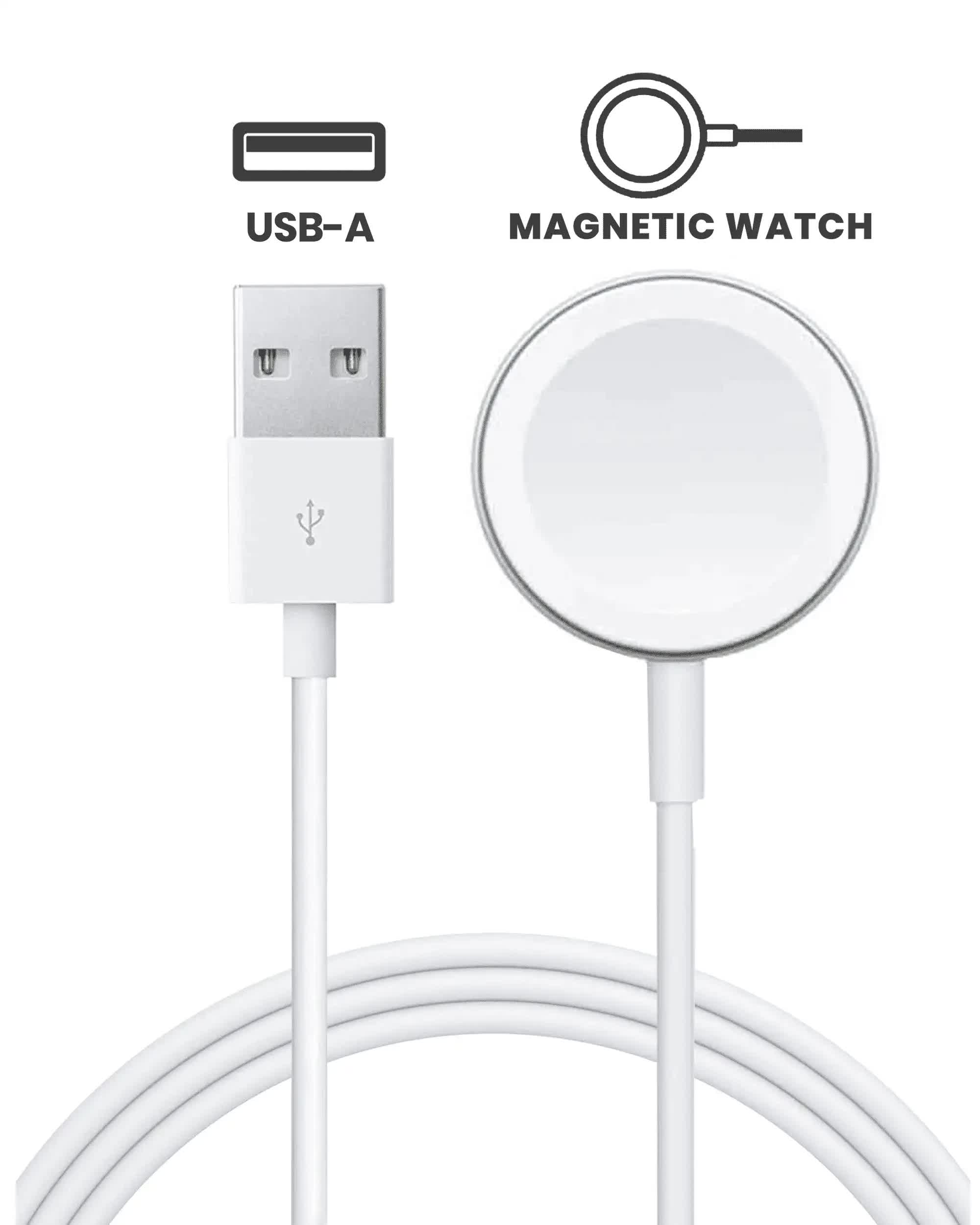 USB-A Magnetic Watch Ladekabel für All Watch Series (1 m / 3.3 ft) (Original Grade neu) (Bulk-Verpackung)