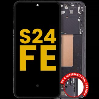 OLED Display mit Rahmen für Samsung Galaxy S24 FE 5G (professionell aufgearbeitet) (US & International Version) (Graphite)