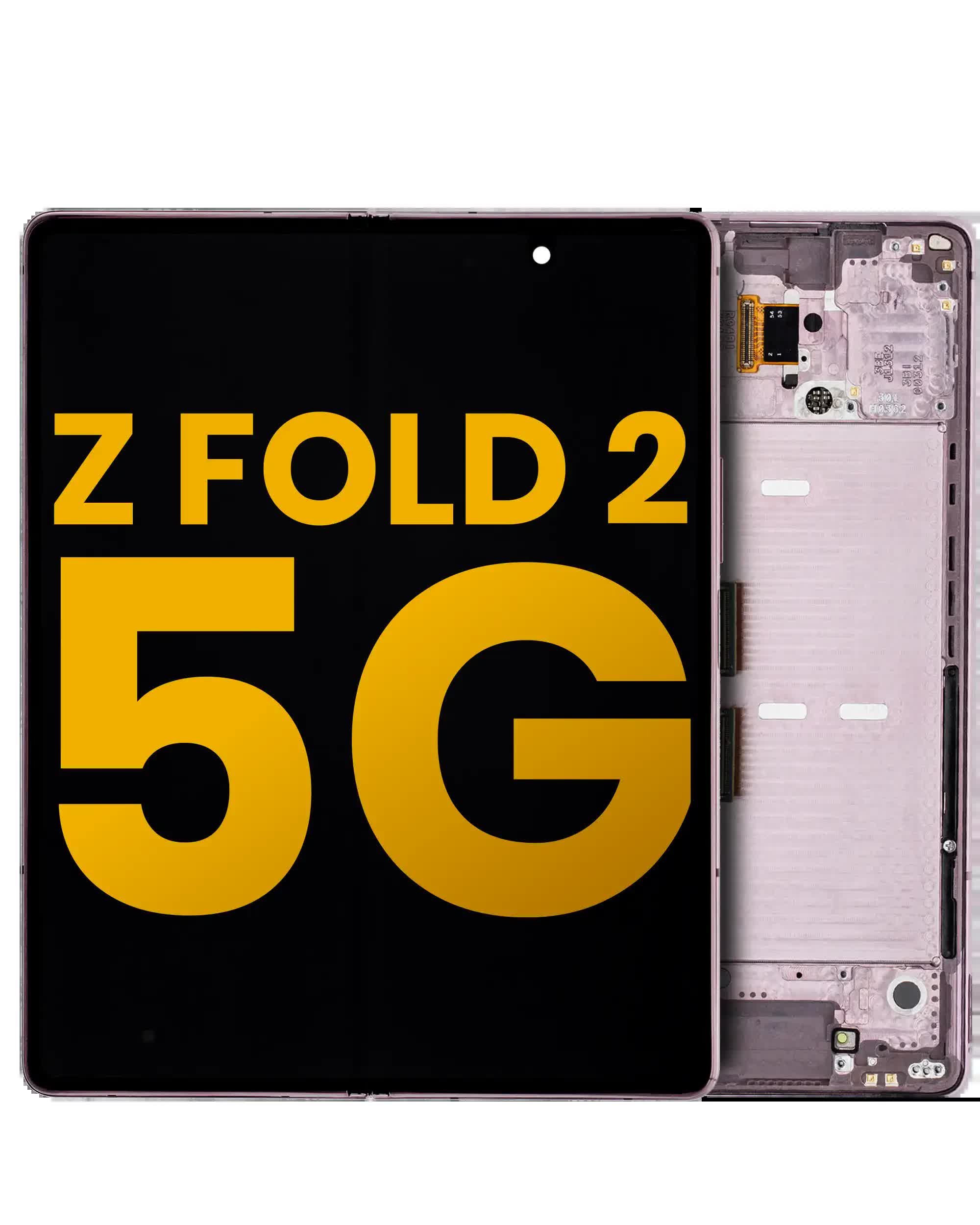 Inner OLED Display mit Rahmen für Samsung Galaxy Z Fold 2 5G (professionell aufgearbeitet) (Mystic Bronze)