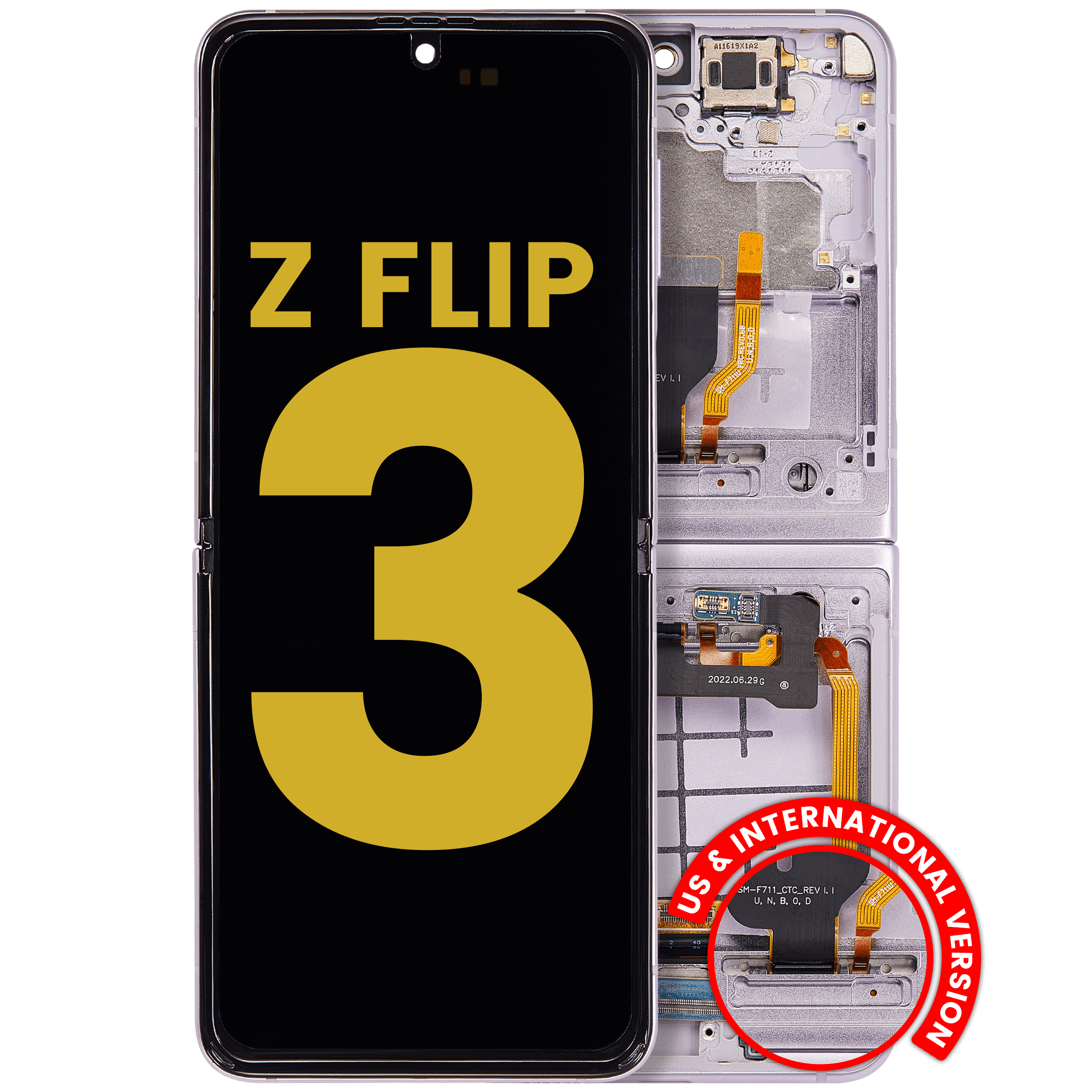 Outer OLED Display für Samsung Galaxy Z Flip 5 5G (ausgebautes Originalteil: Grade B/C) – Bild 4