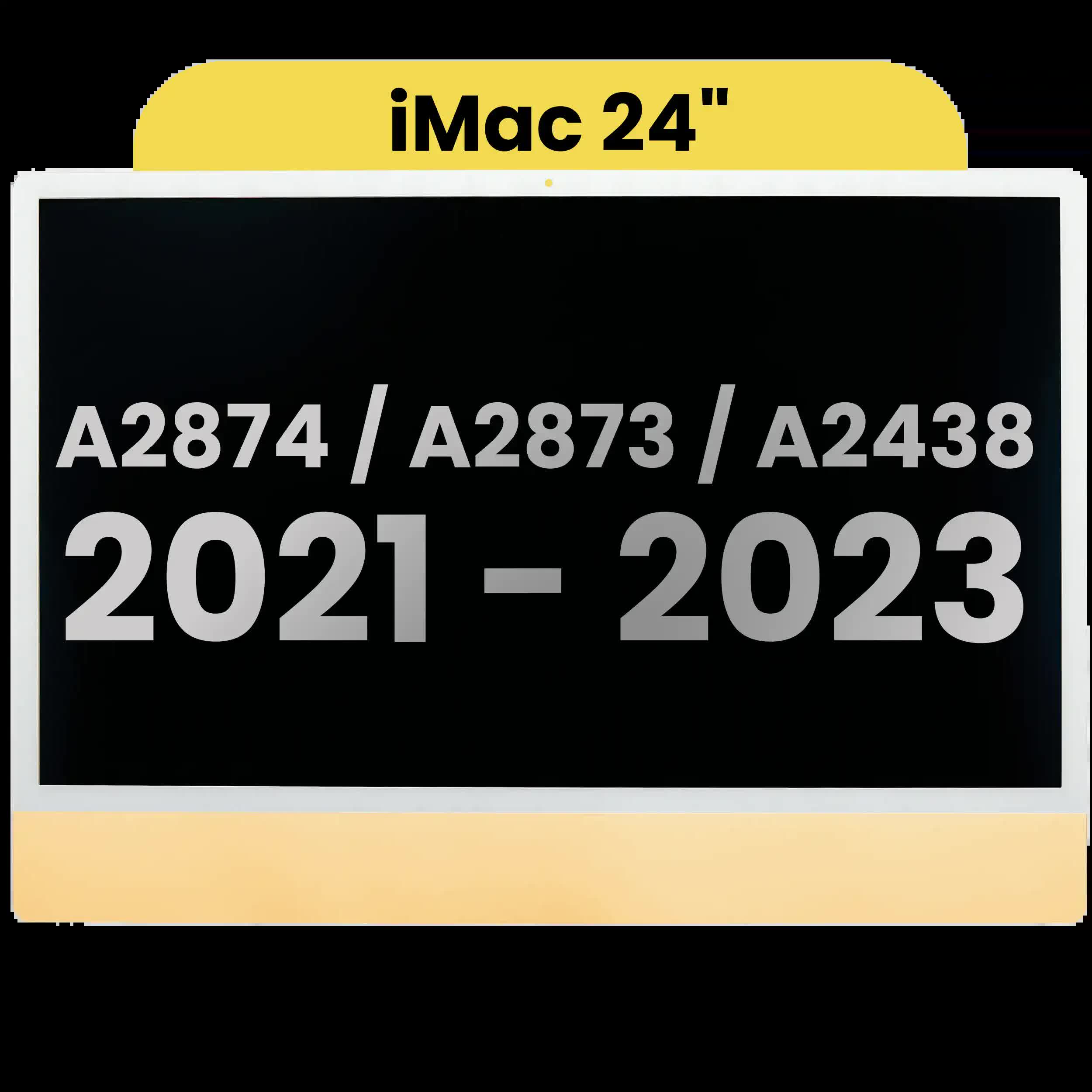 komplette LCD-Displayeinheit für iMac 24" A2874 / A2873 (2023) / A2438 / A2439 (2021) (LG204A-215 LM235UH1 SDD1) (ausgebautes Originalteil: Grade A)(Small Camer