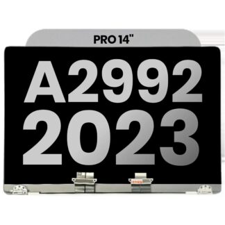 komplette LCD-Displayeinheit für MacBook Pro 14" A2992 (2023) (vormontiert Lid Angle Sensor Kabel) (ausgebautes Originalteil: Grade A) (Space Black)