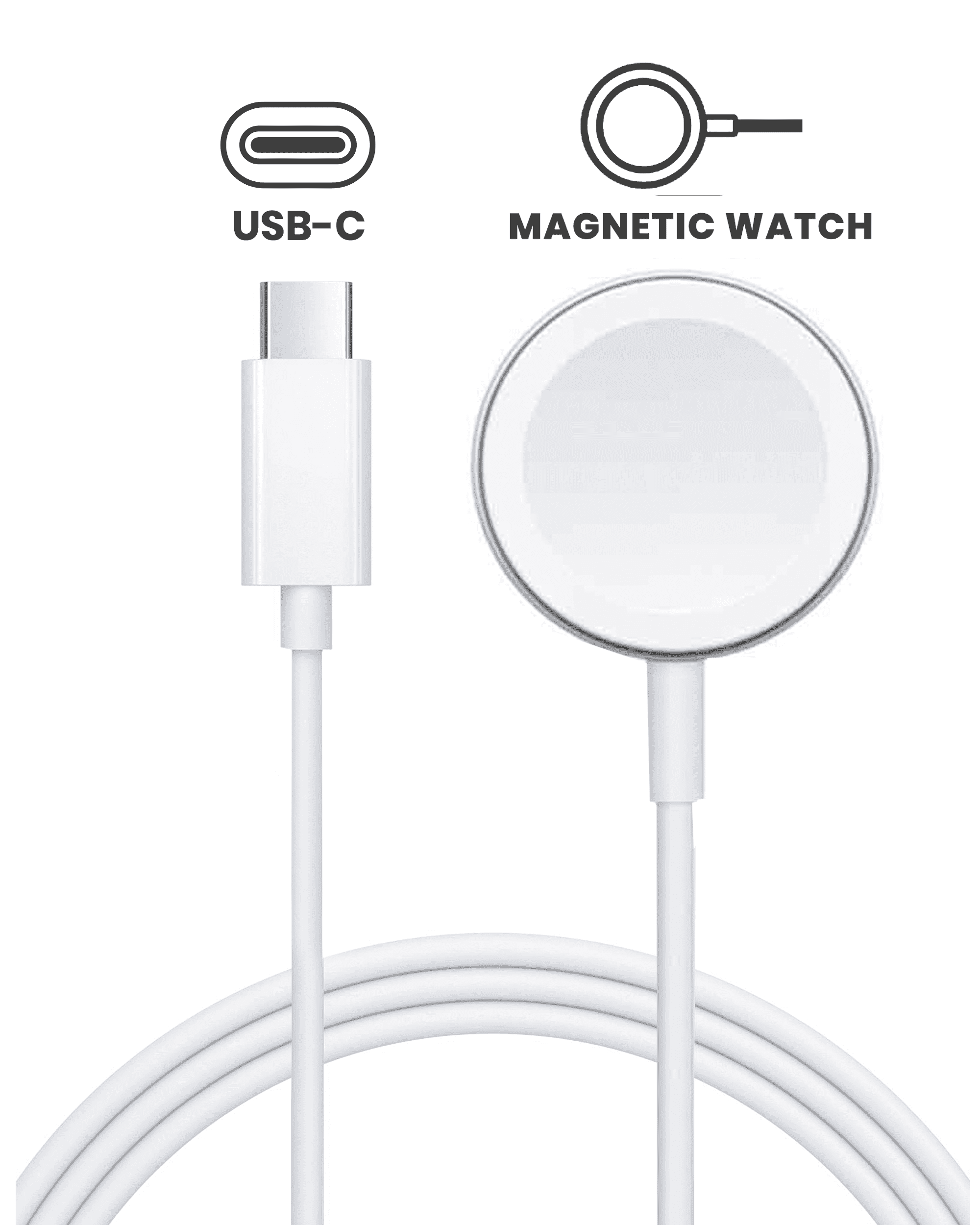 USB-C Magnetic Watch Charging (Braided) Kabel (3.3 ft.) für All Watch Series (Original Grade neu) (Bulk-Verpackung) – Bild 4