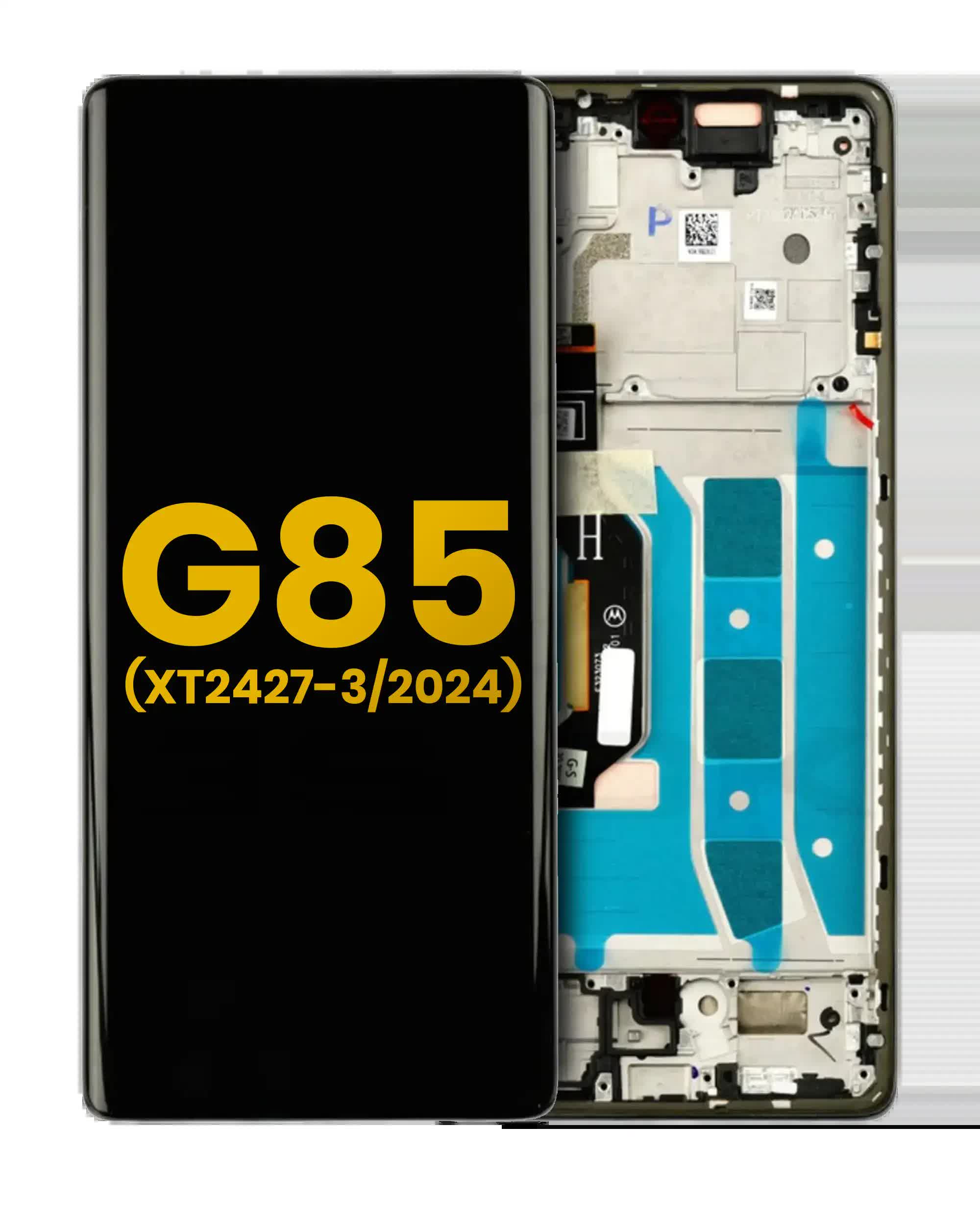 OLED Display mit Rahmen für Motorola Moto G85 (XT2427-3 / 2024) (professionell aufgearbeitet) (Cobalt Blue)