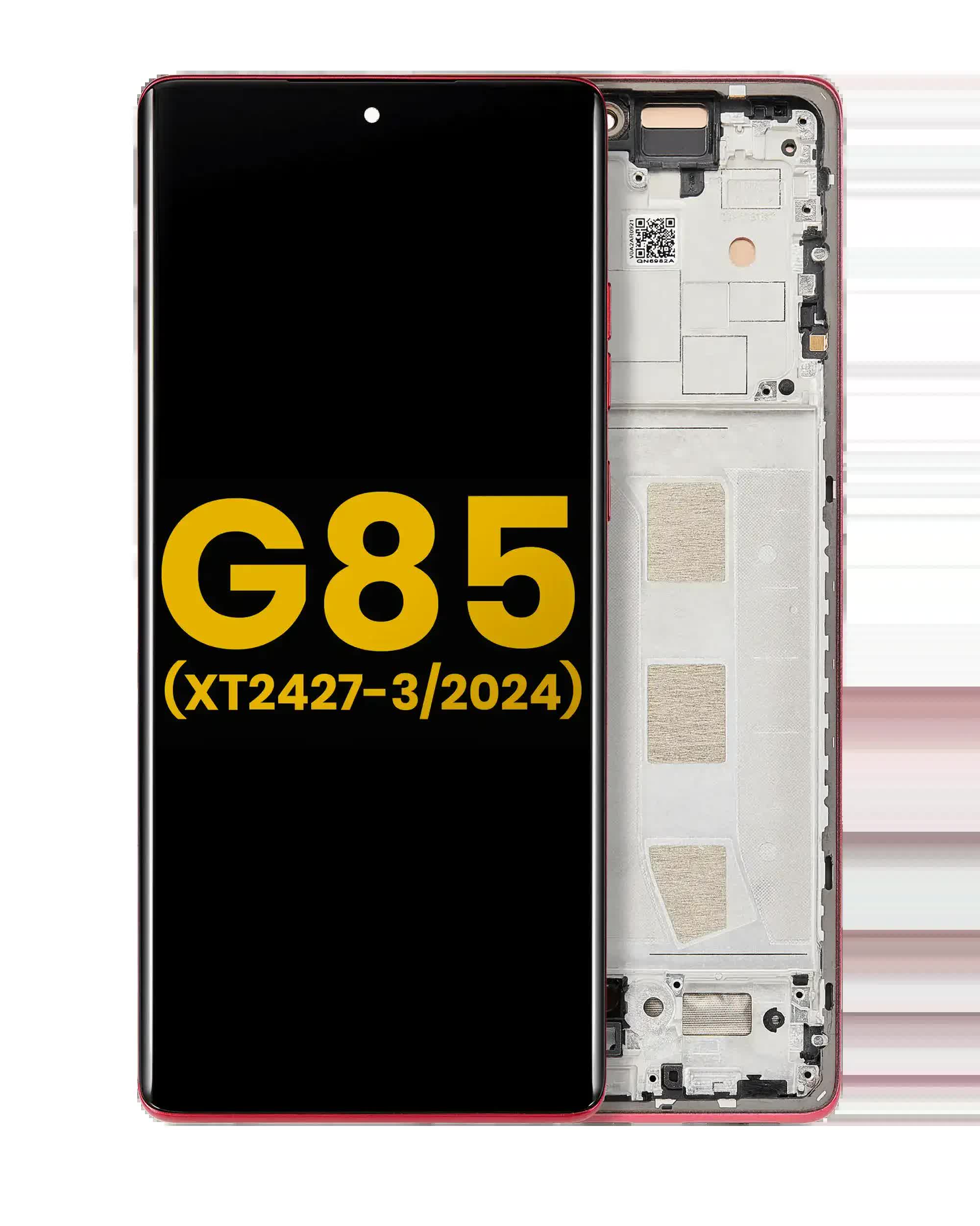 OLED Display mit Rahmen für Motorola Moto G85 (XT2427-3 / 2024) (professionell aufgearbeitet) (Magenta)