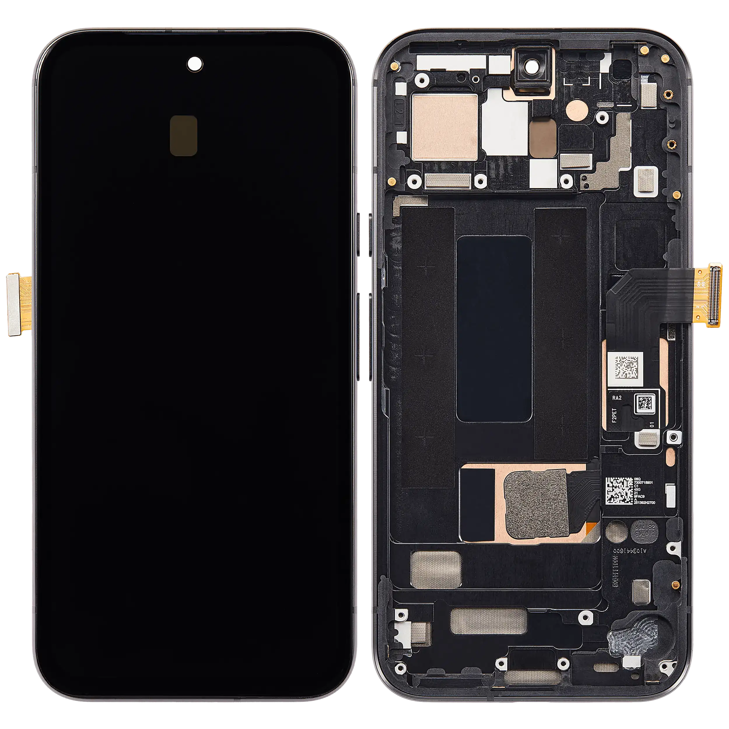 OLED Display mit Rahmen (mit Fingerprint Sensor) für Google Pixel 8A (professionell aufgearbeitet) (Obsidian) – Bild 2