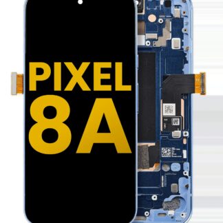 OLED Display mit Rahmen (mit Fingerprint Sensor) für Google Pixel 8A (professionell aufgearbeitet) (Bay)