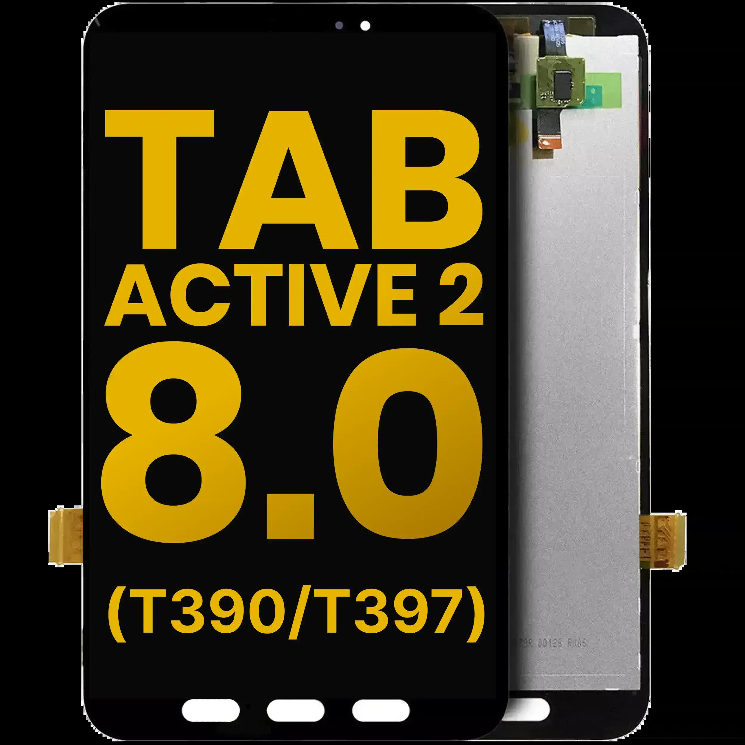 LCD Display ohne Rahmen für Samsung Galaxy Tab Active 2 8.0" (T390 / T397) (2017) (professionell aufgearbeitet) (Wifi Version) (Black (Schwarz))