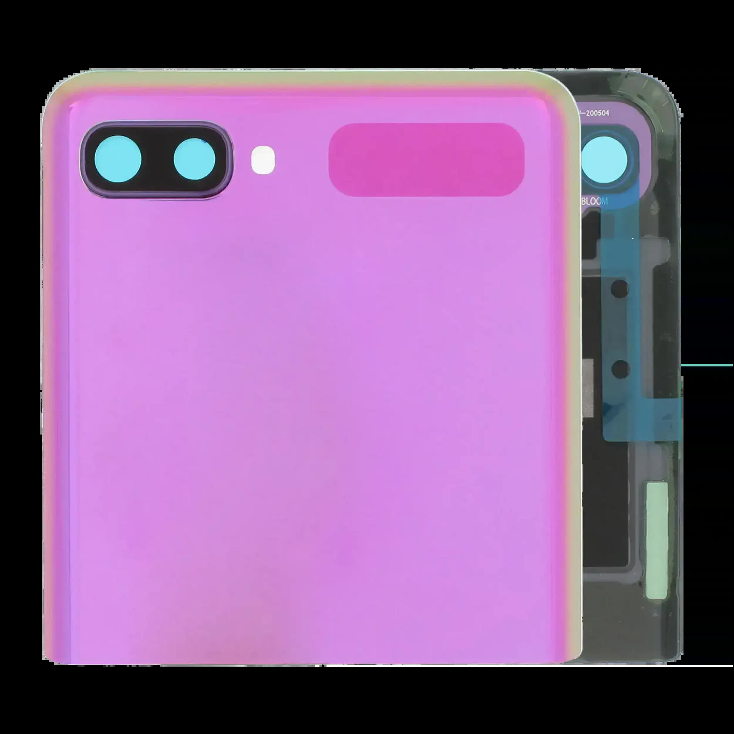 Outer OLED Display mit Rahmen für Samsung Galaxy Z Flip 4G (F700) / Z Flip 5G (F707) (Service Pack) (Mirror Purple)