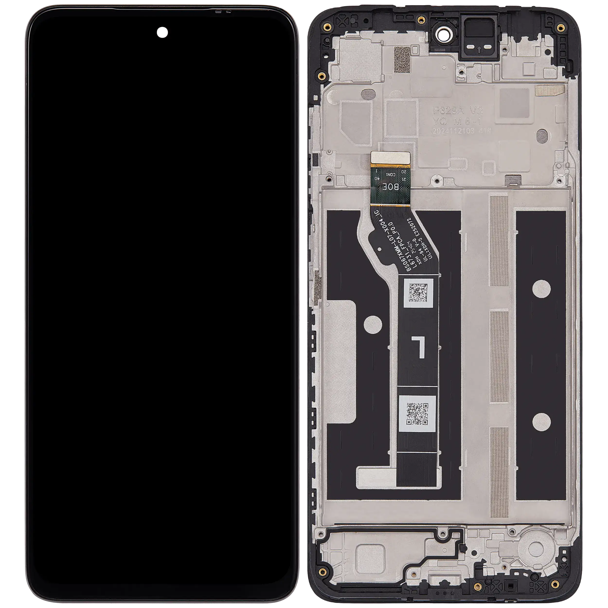 LCD Display mit Rahmen für Motorola Moto G17 (XT2623 / 2026) / G17 Power (XT2623 / 2026) (professionell aufgearbeitet) – Bild 2