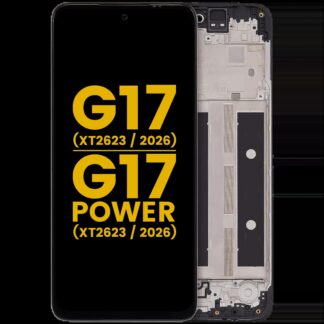 LCD Display mit Rahmen für Motorola Moto G17 (XT2623 / 2026) / G17 Power (XT2623 / 2026) (professionell aufgearbeitet)