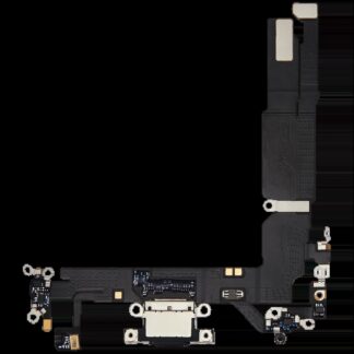 Ladebuchse Flexkabel für iPhone 16 (ausgebautes Originalteil) (Black (Schwarz))
