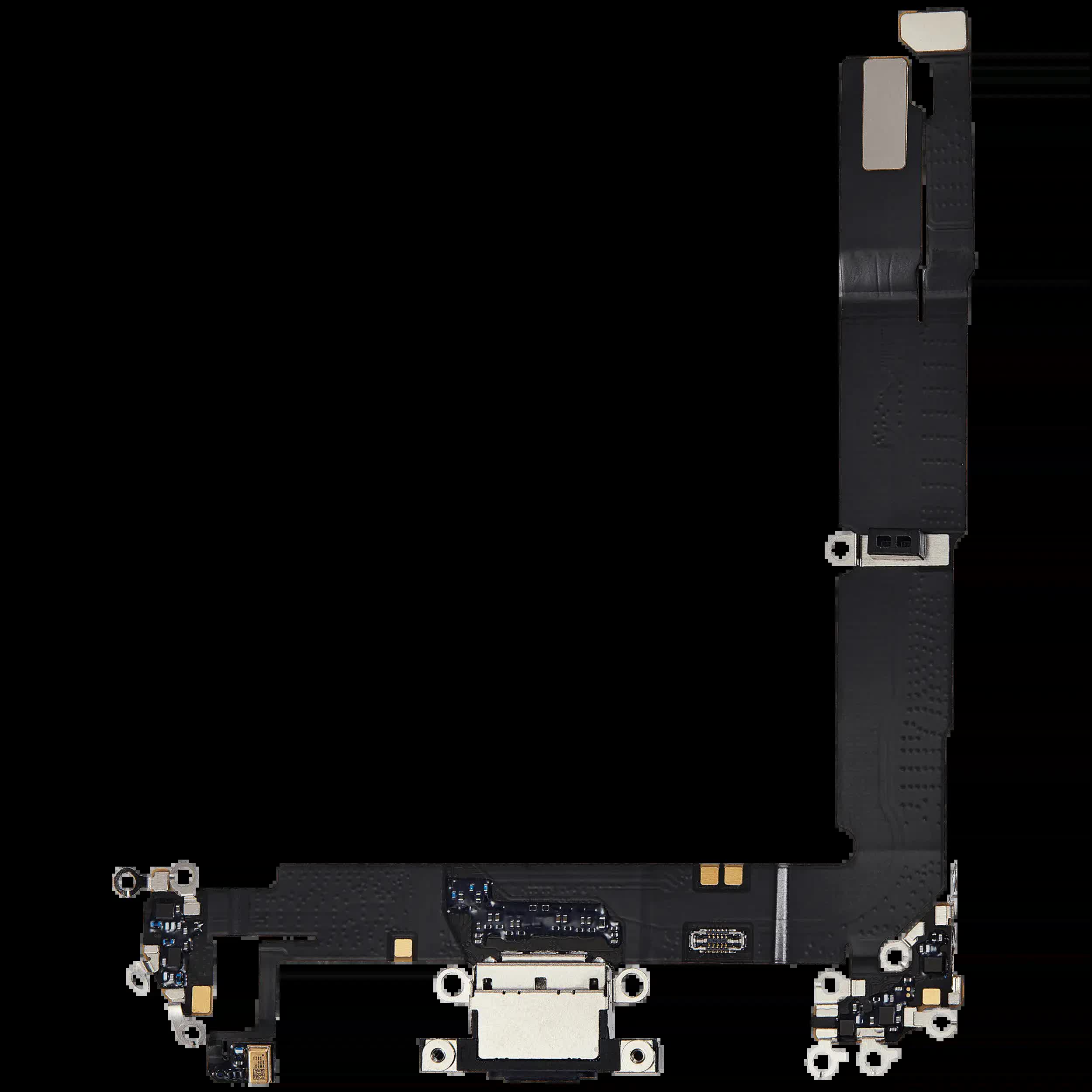 Ladebuchse Flexkabel für iPhone 16 Plus (ausgebautes Originalteil) (Black (Schwarz))