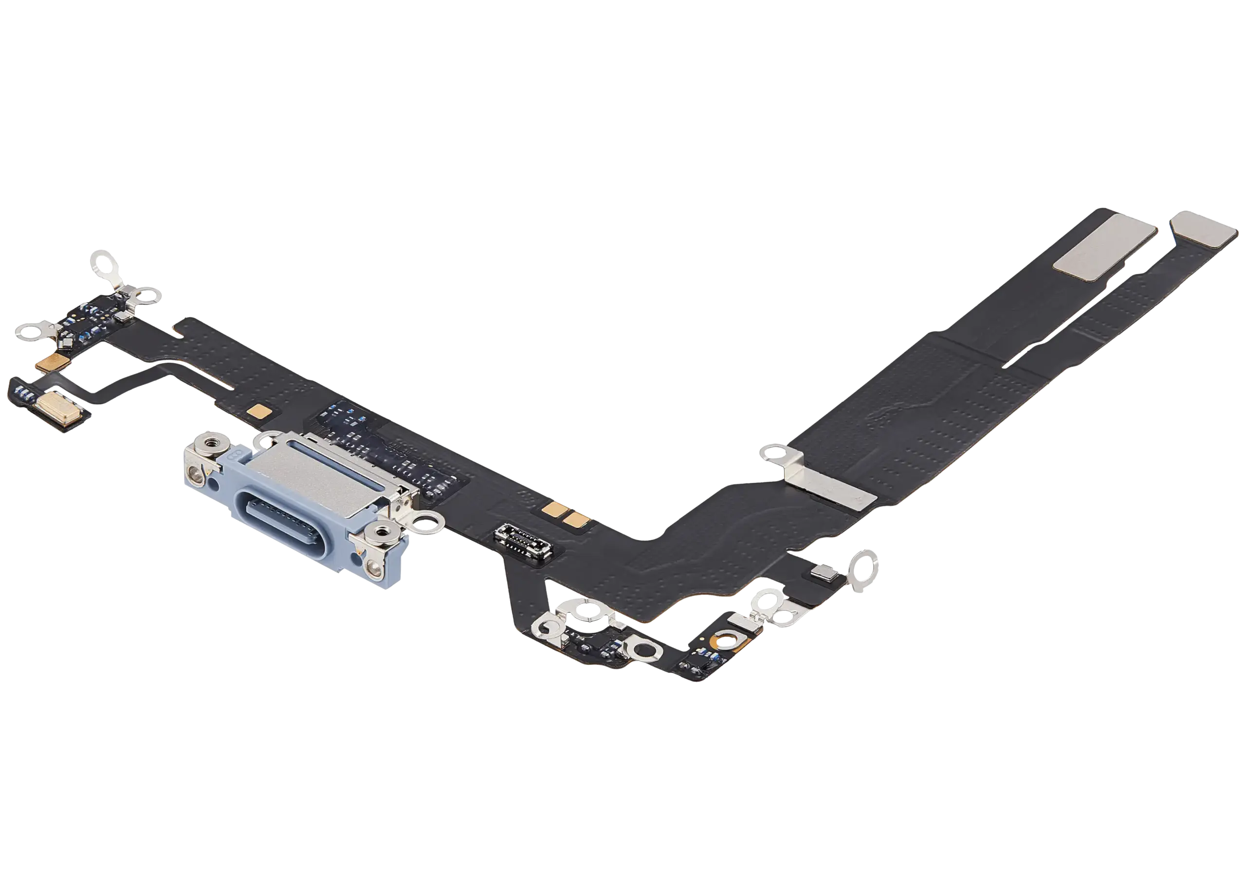 Ladebuchse Flexkabel für iPhone 17 (ausgebautes Originalteil) (Mist Blue) – Bild 4