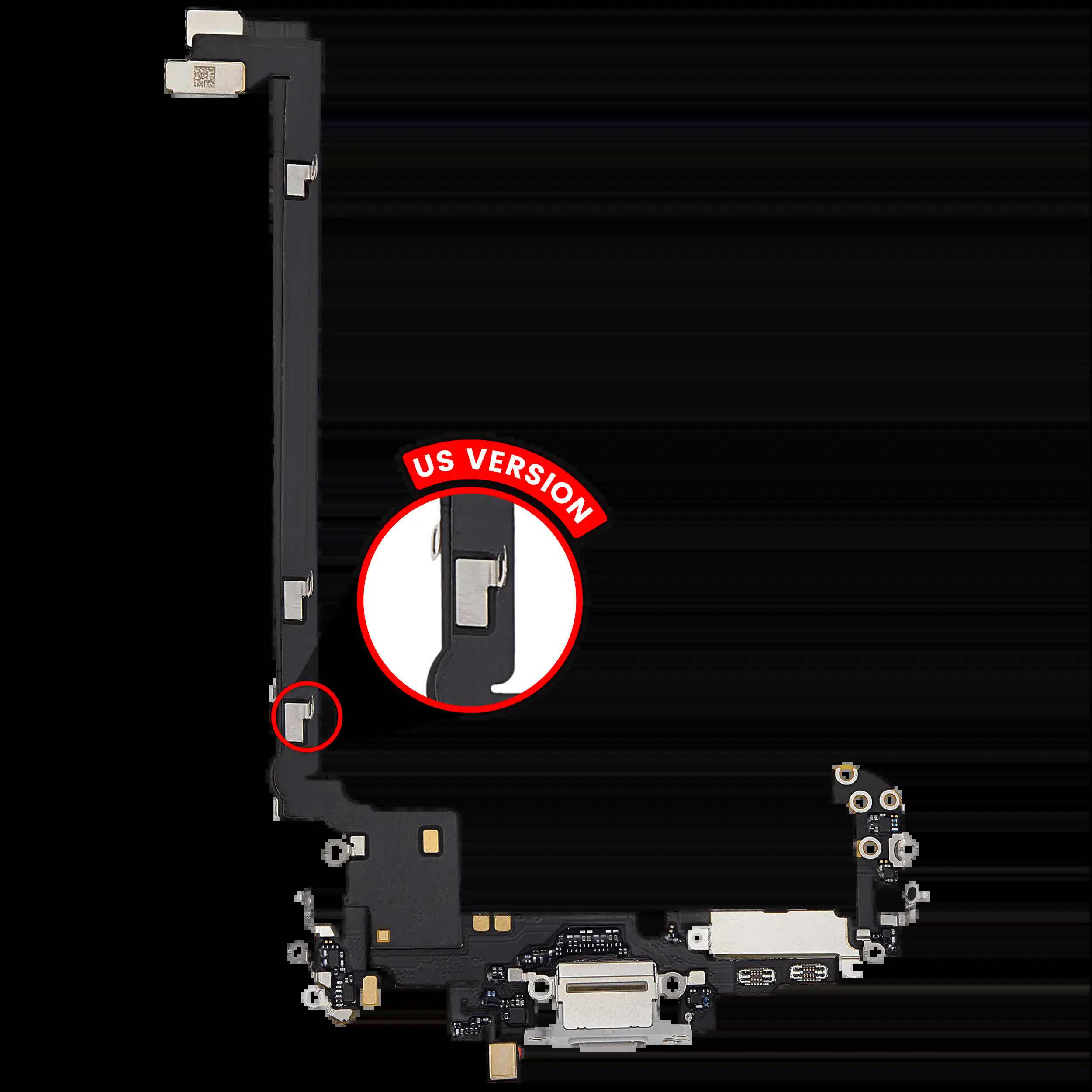 Ladebuchse Flexkabel für iPhone 17 Pro Max (ausgebautes Originalteil) (US-Version) (Silver (Silber))