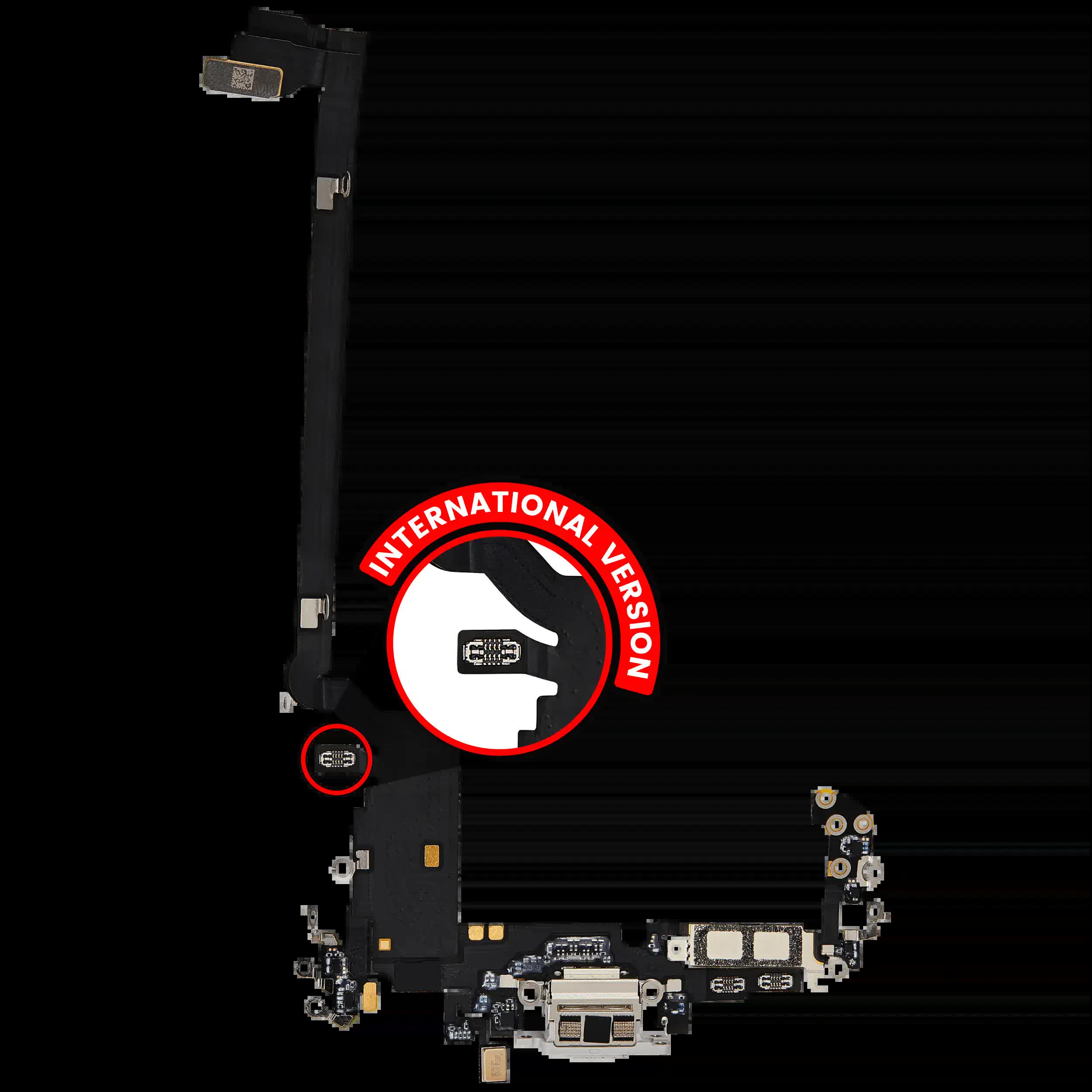 Ladebuchse Flexkabel für iPhone 17 Pro Max (ausgebautes Originalteil) (International Version) (Silver (Silber))