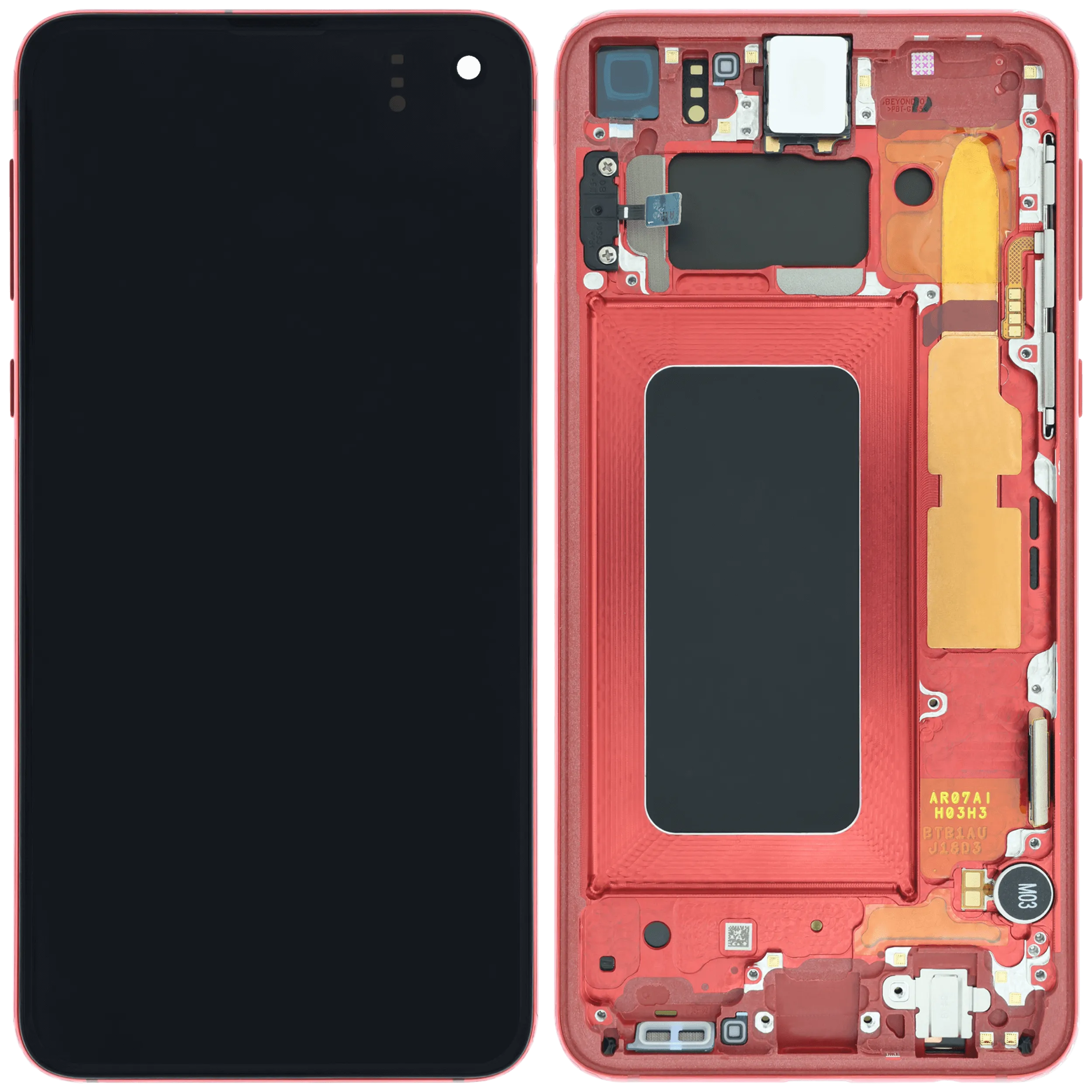 OLED Display mit Rahmen für Samsung Galaxy S10e (Service Pack) (Cardinal Red) – Bild 3