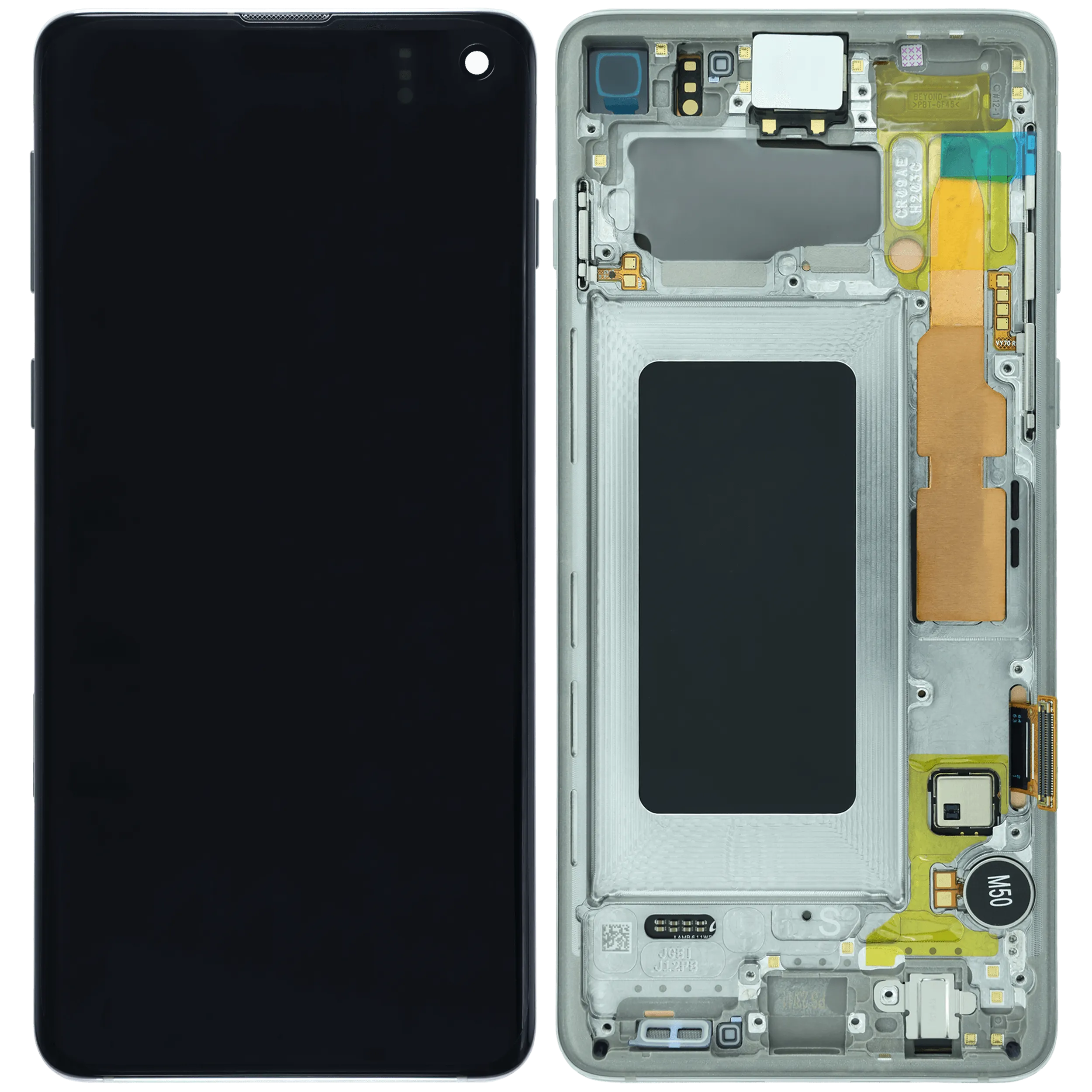OLED Display mit Rahmen für Samsung Galaxy S10 (Service Pack) (Prism Silver) – Bild 3